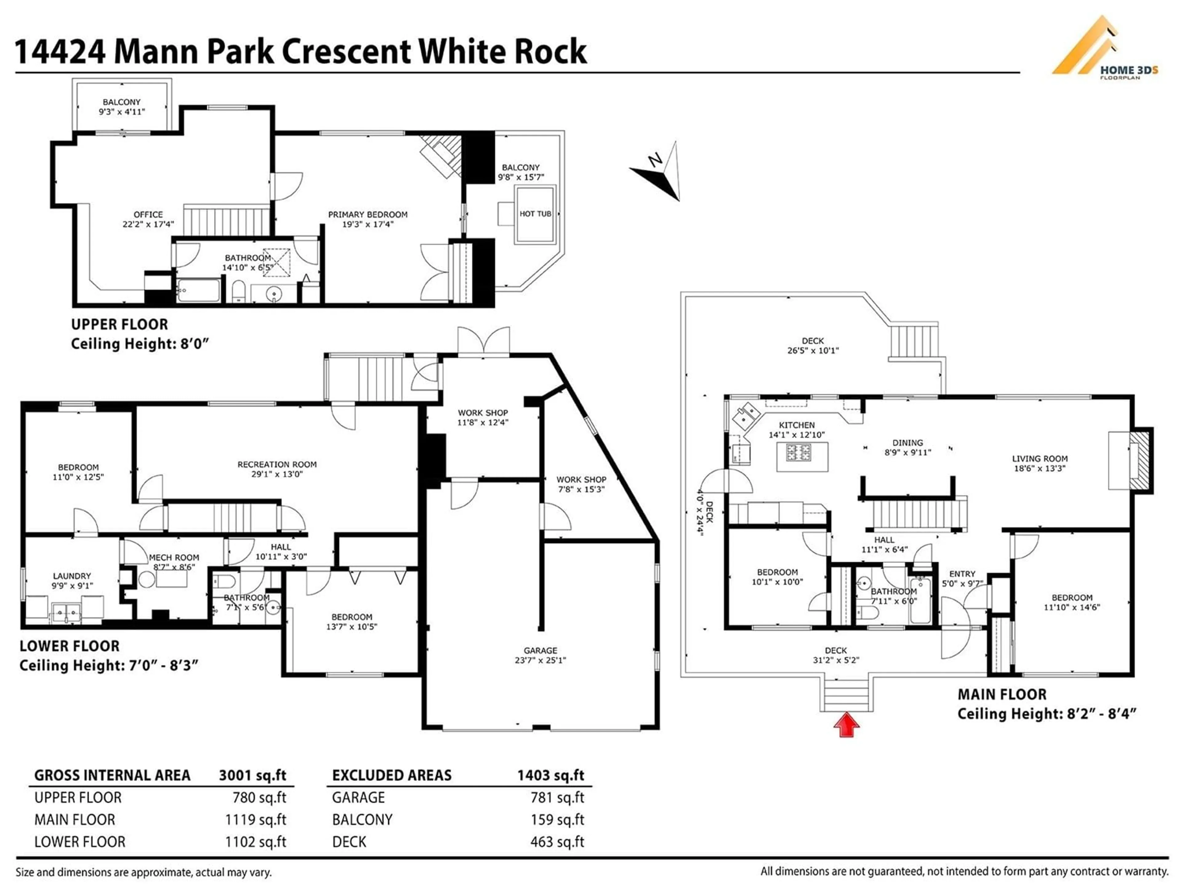 Floor plan for 14424 MANN PARK, White Rock British Columbia V4B3A8