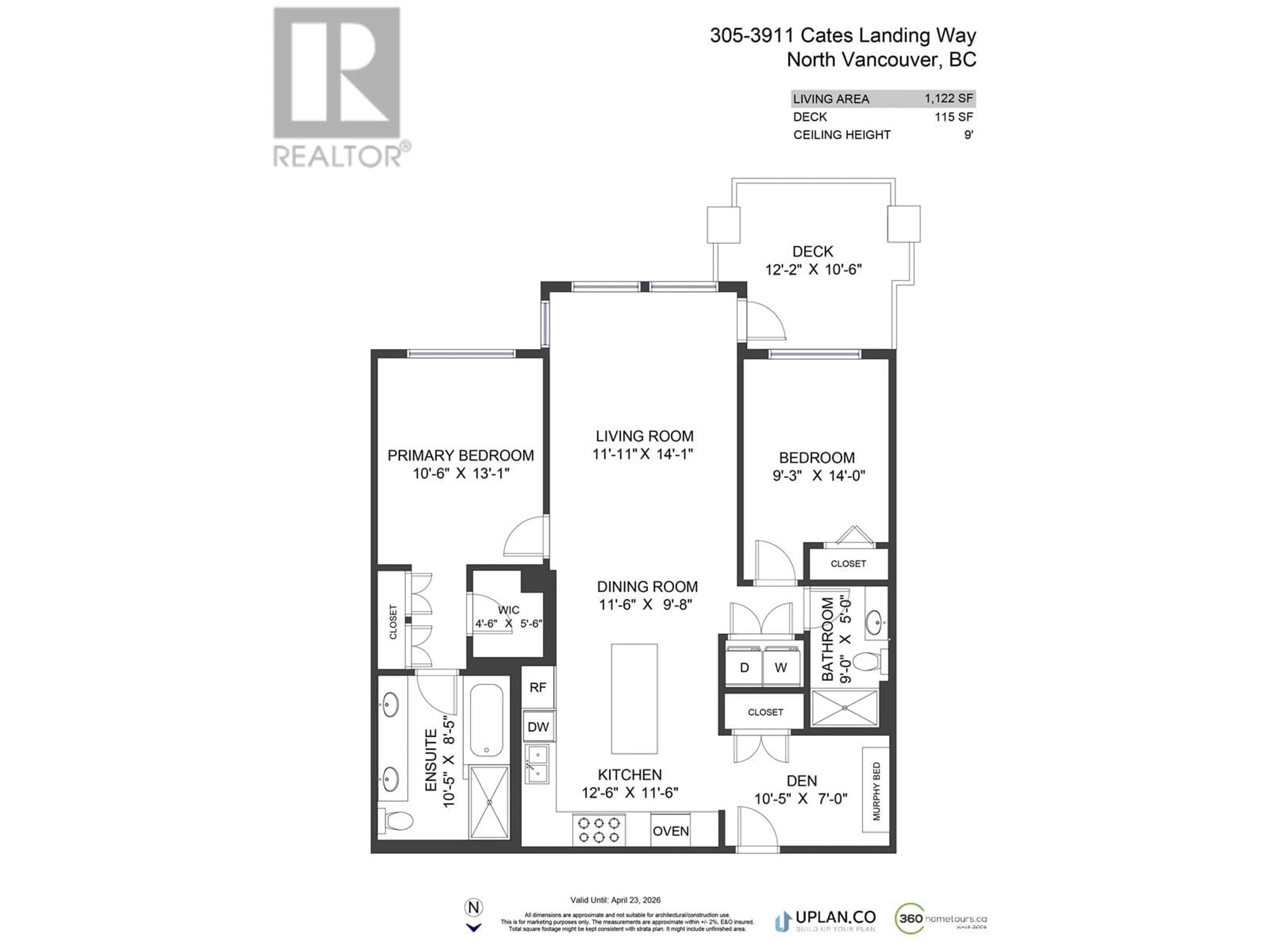 Floor plan for 305 - 3911 CATES LANDING WAY, North Vancouver British Columbia V7G0A6