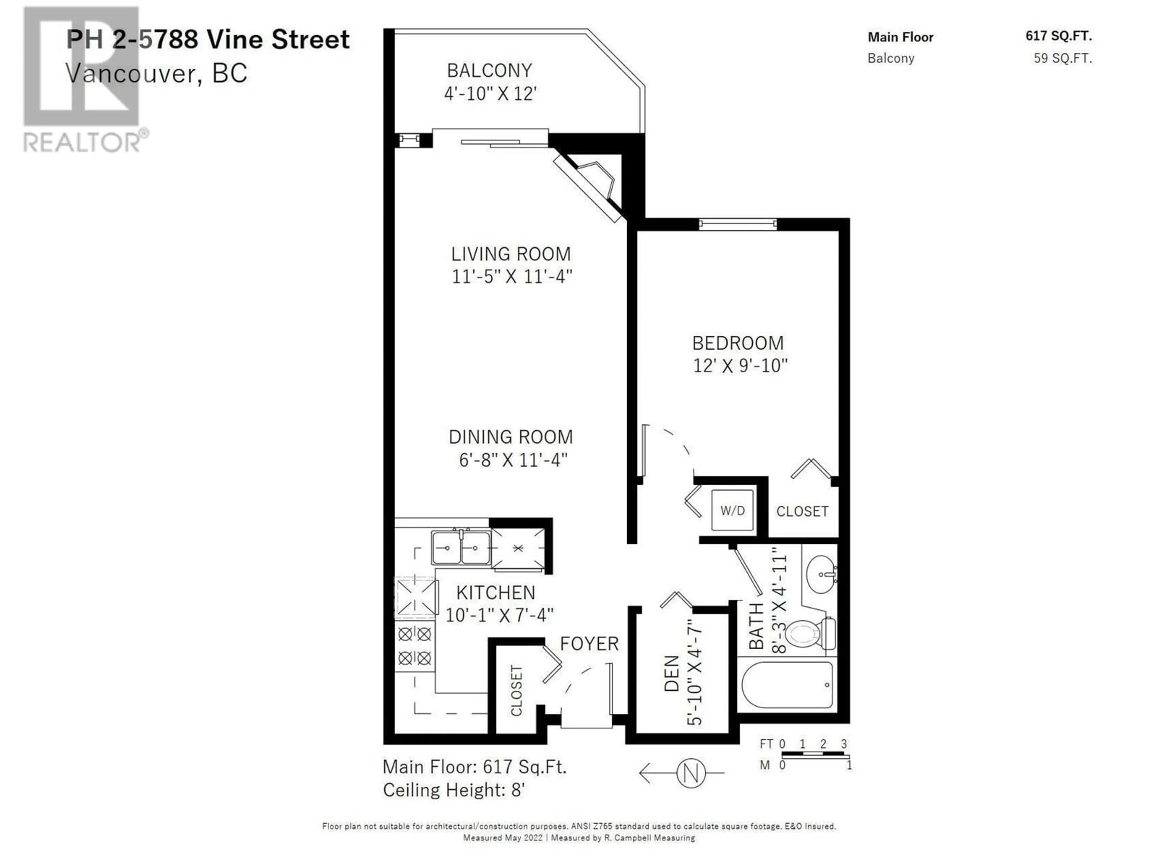Floor plan for PH2 - 5788 VINE STREET, Vancouver British Columbia V6M4L8