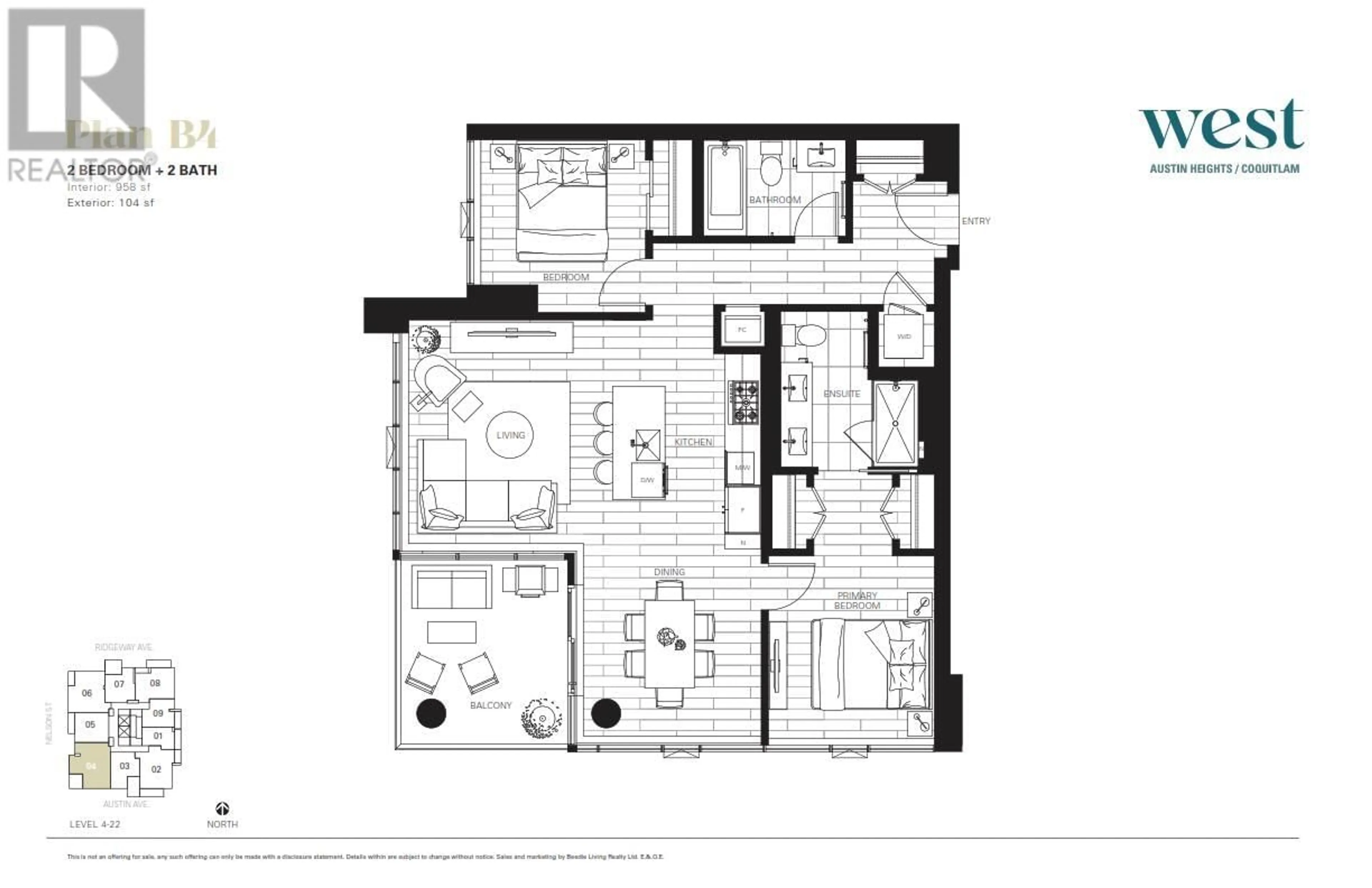 Floor plan for 1504 - 505 NELSON STREET, Coquitlam British Columbia V3J0R5