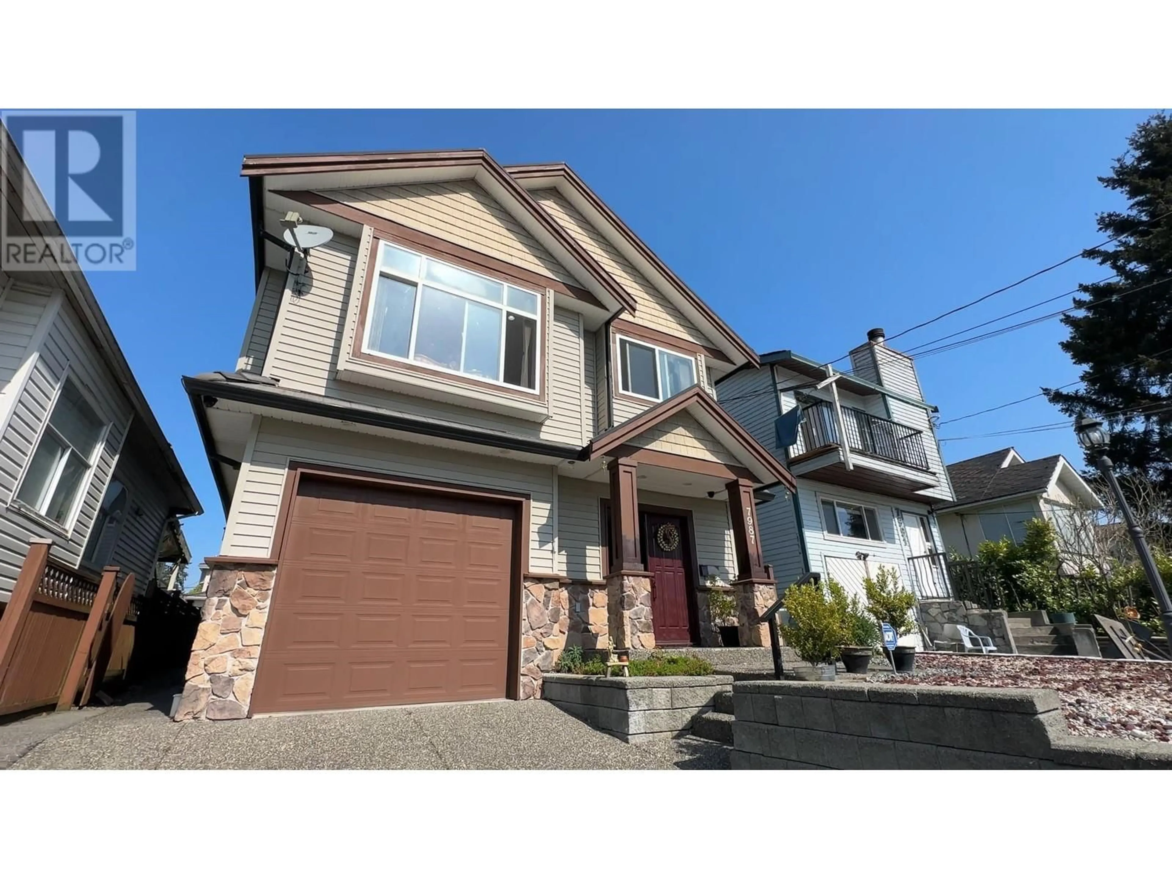Home with vinyl exterior material, street for 7987 13TH AVENUE, Burnaby British Columbia V3N2E8