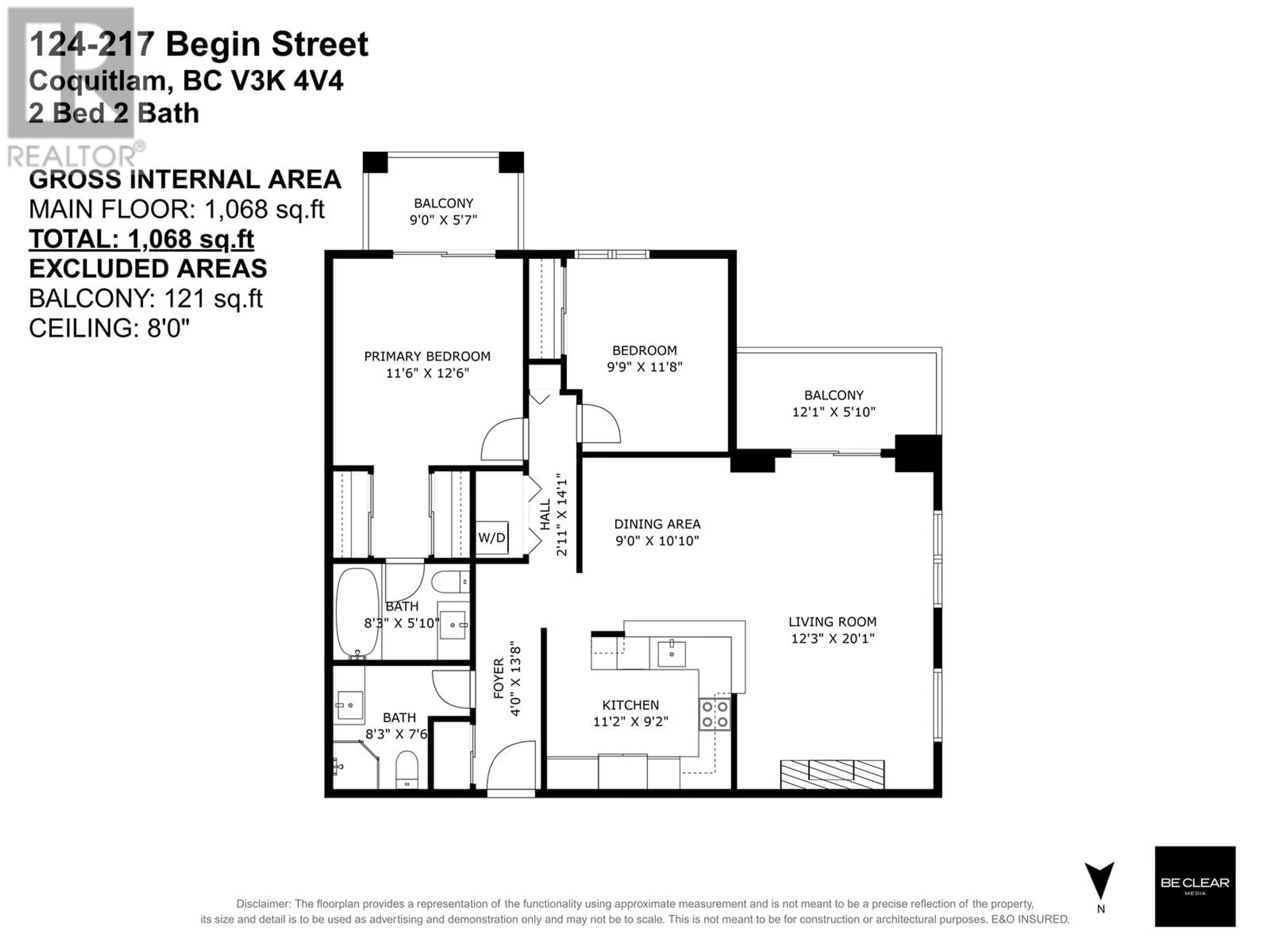 Floor plan for 124 - 217 BEGIN STREET, Coquitlam British Columbia V3K4V4