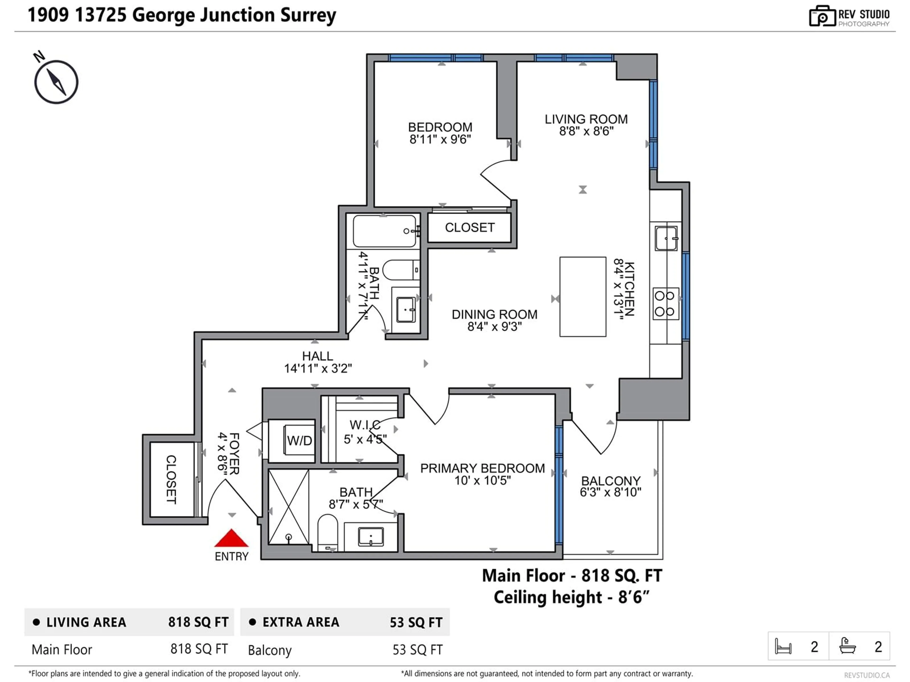 Floor plan for 1909 - 13725 GEORGE JUNCTION, Surrey British Columbia V3T0V7