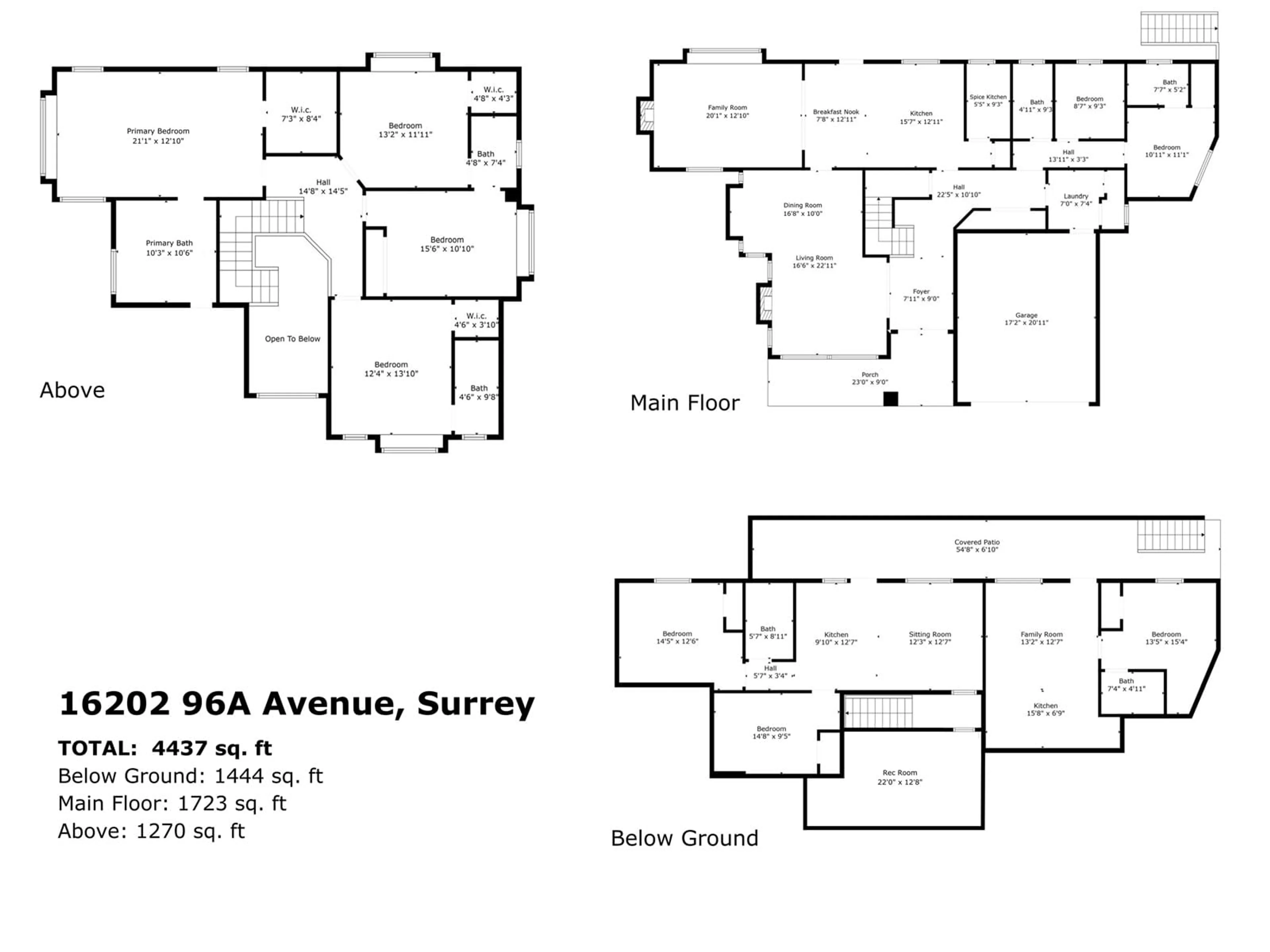 Floor plan for 16202 96A, Surrey British Columbia V4N5X1