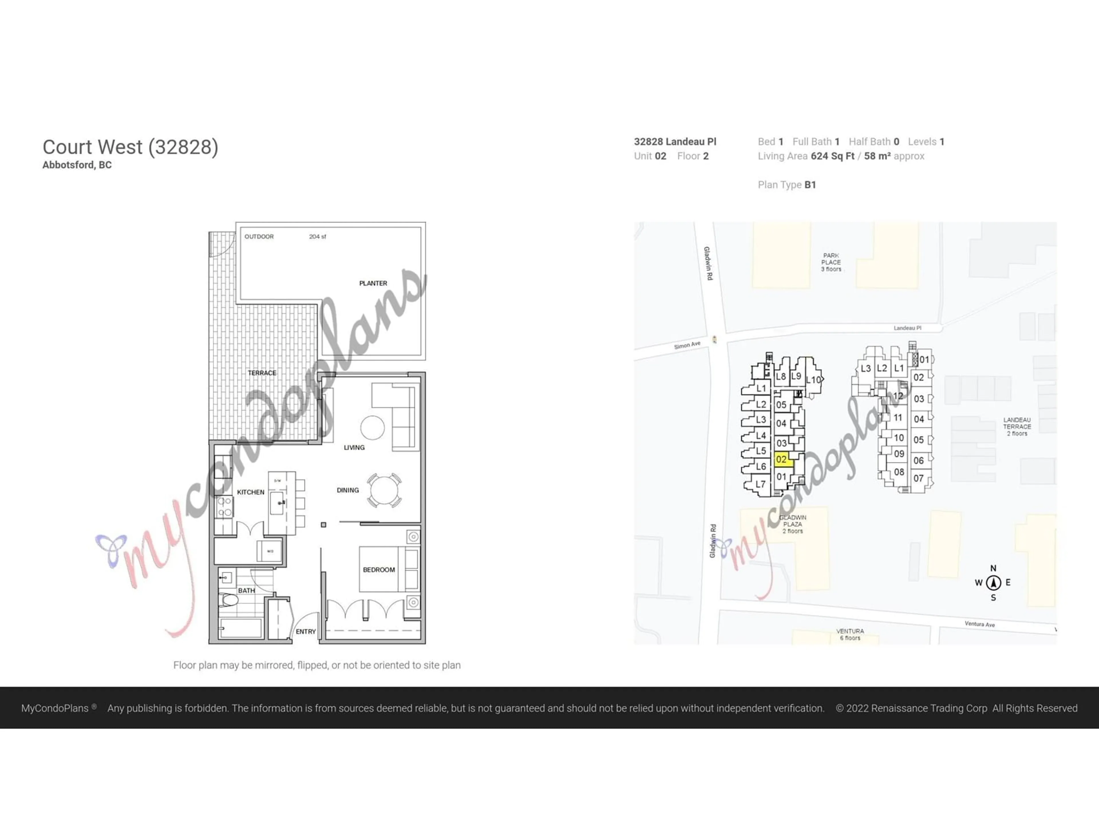 Floor plan for 202 - 32828 LANDEAU, Abbotsford British Columbia V2S0M4