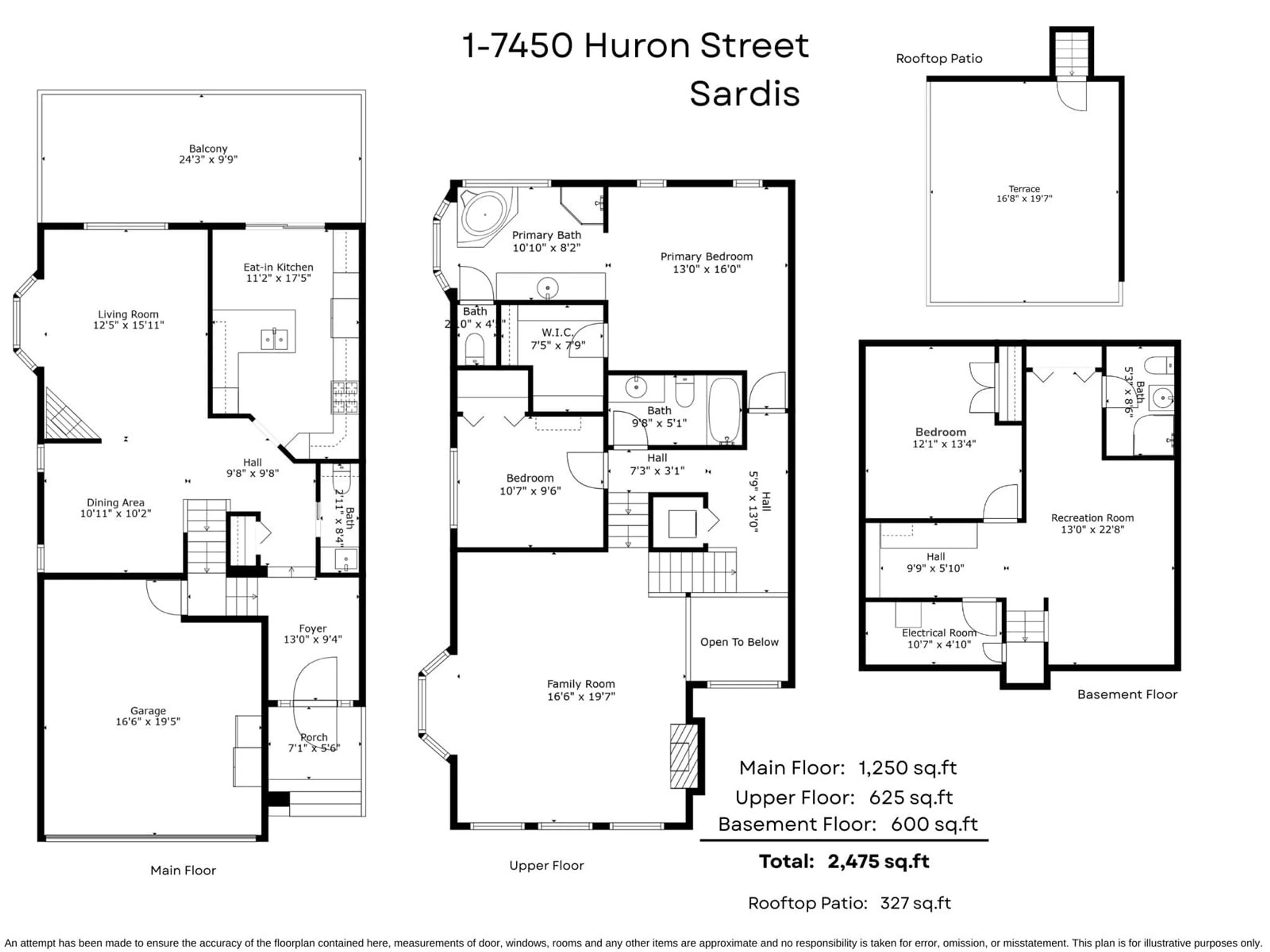 Floor plan for 1 - 7450 HURON STREET, Chilliwack British Columbia V2R5K8