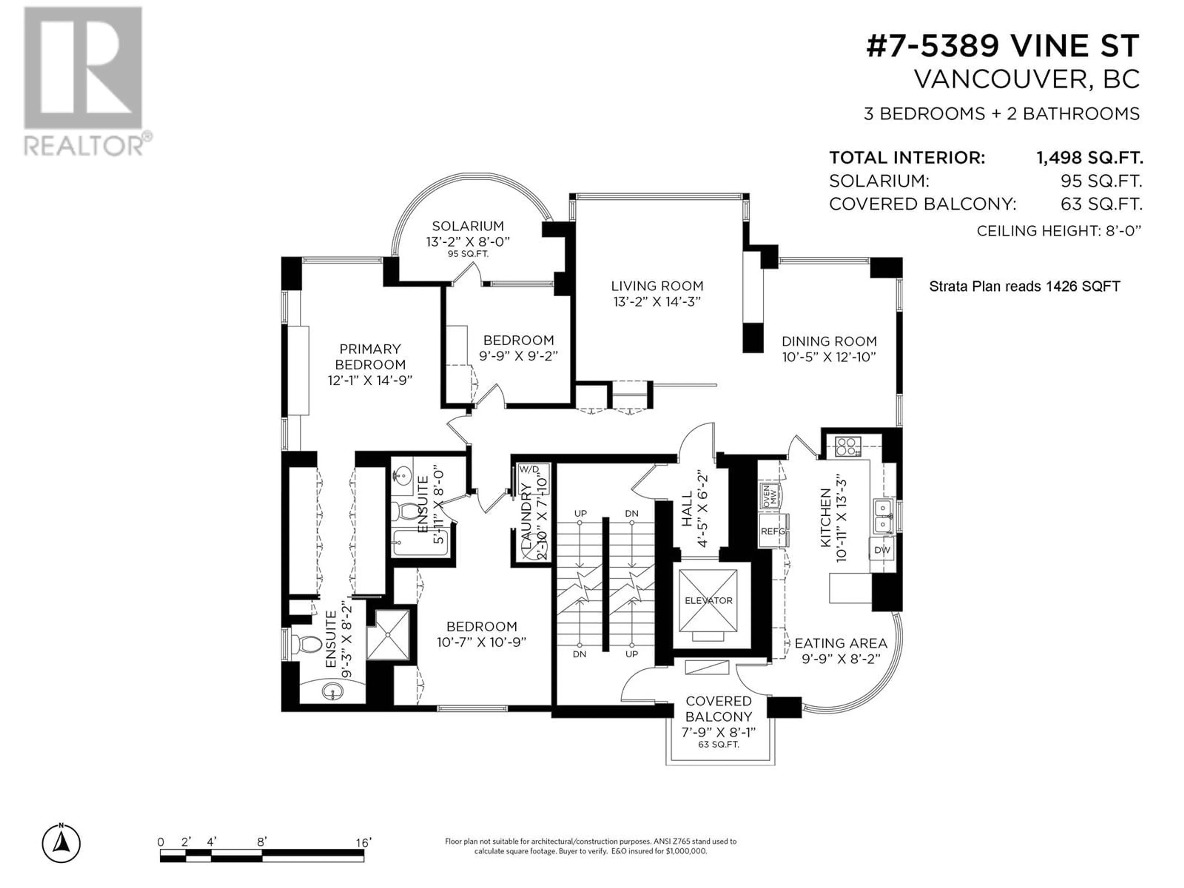 Floor plan for 7 - 5389 VINE STREET, Vancouver British Columbia V6M3Z7