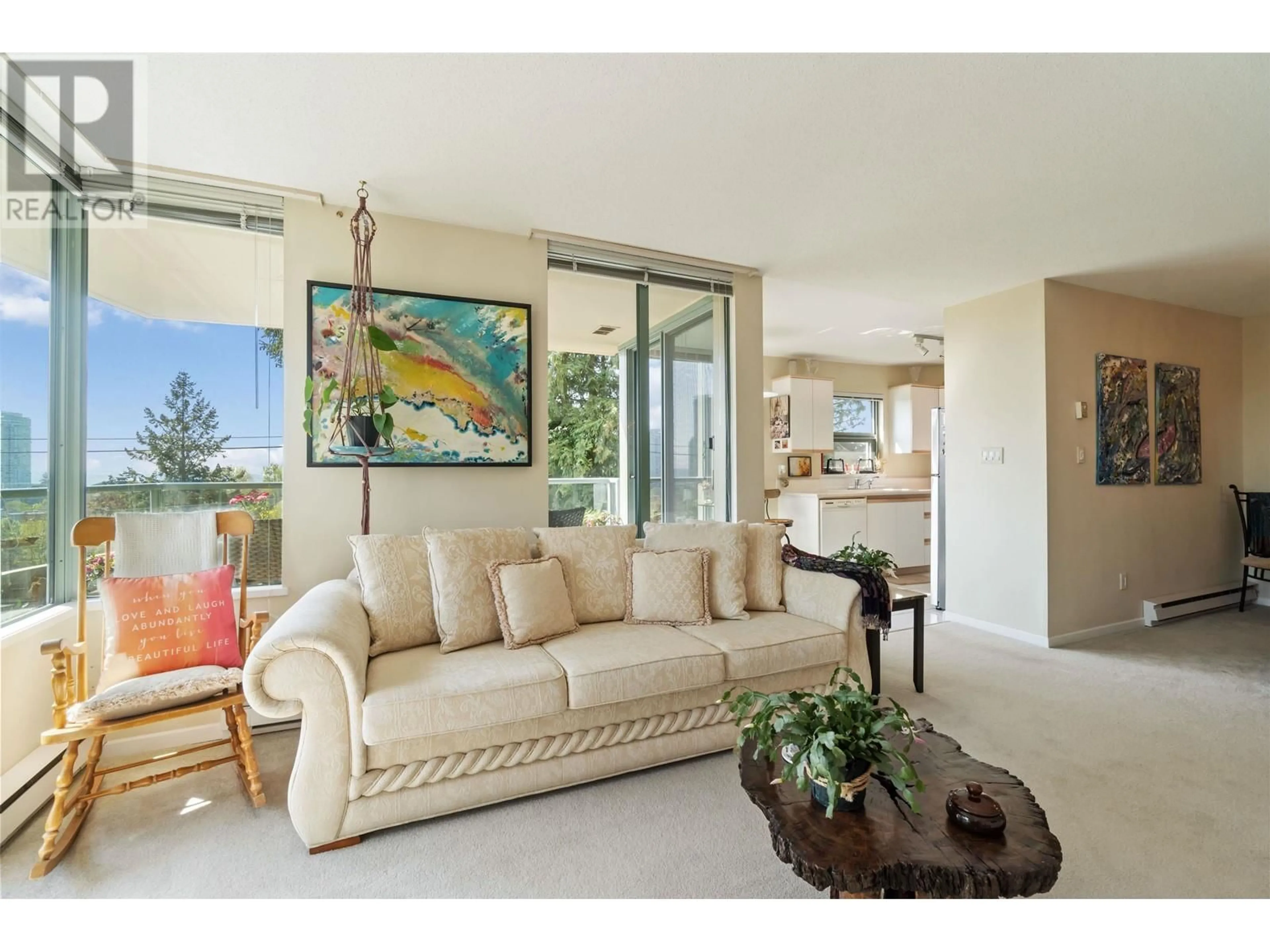 Living room with furniture, ceramic/tile floor for 510 - 7288 ACORN AVENUE, Burnaby British Columbia V5E4H6