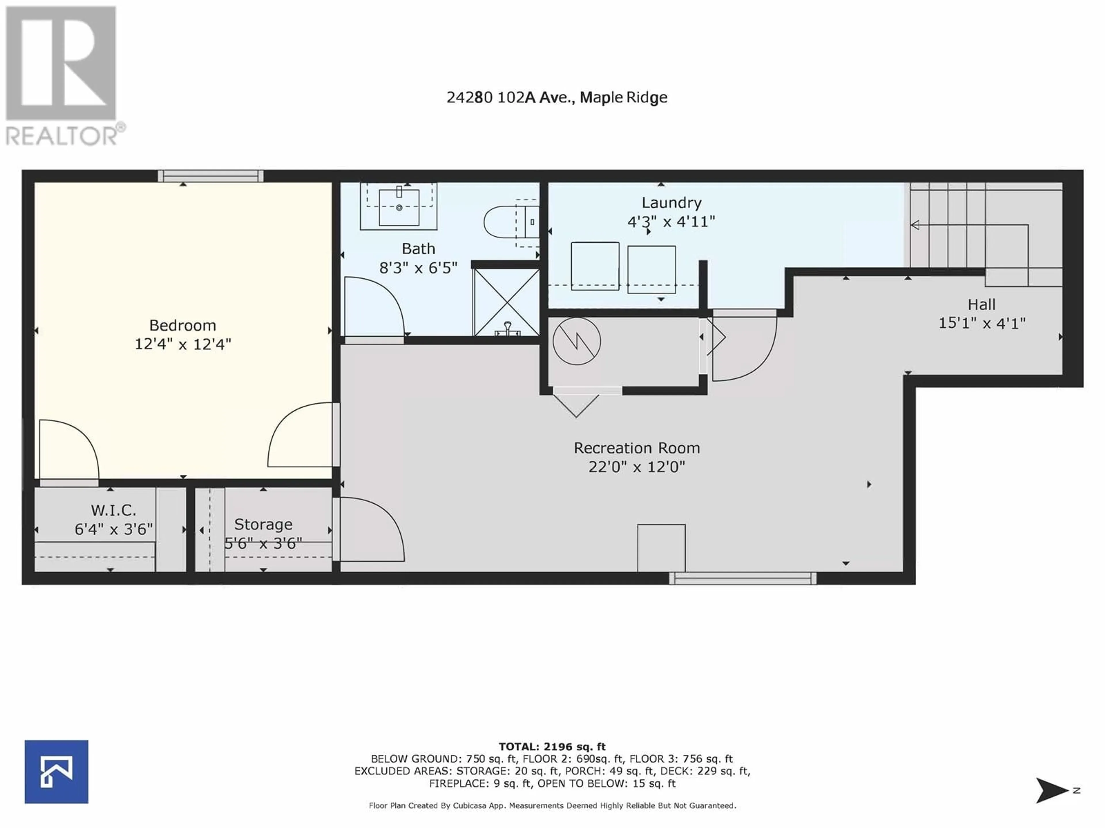Floor plan for 24280 102A AVENUE, Maple Ridge British Columbia V2W1X8