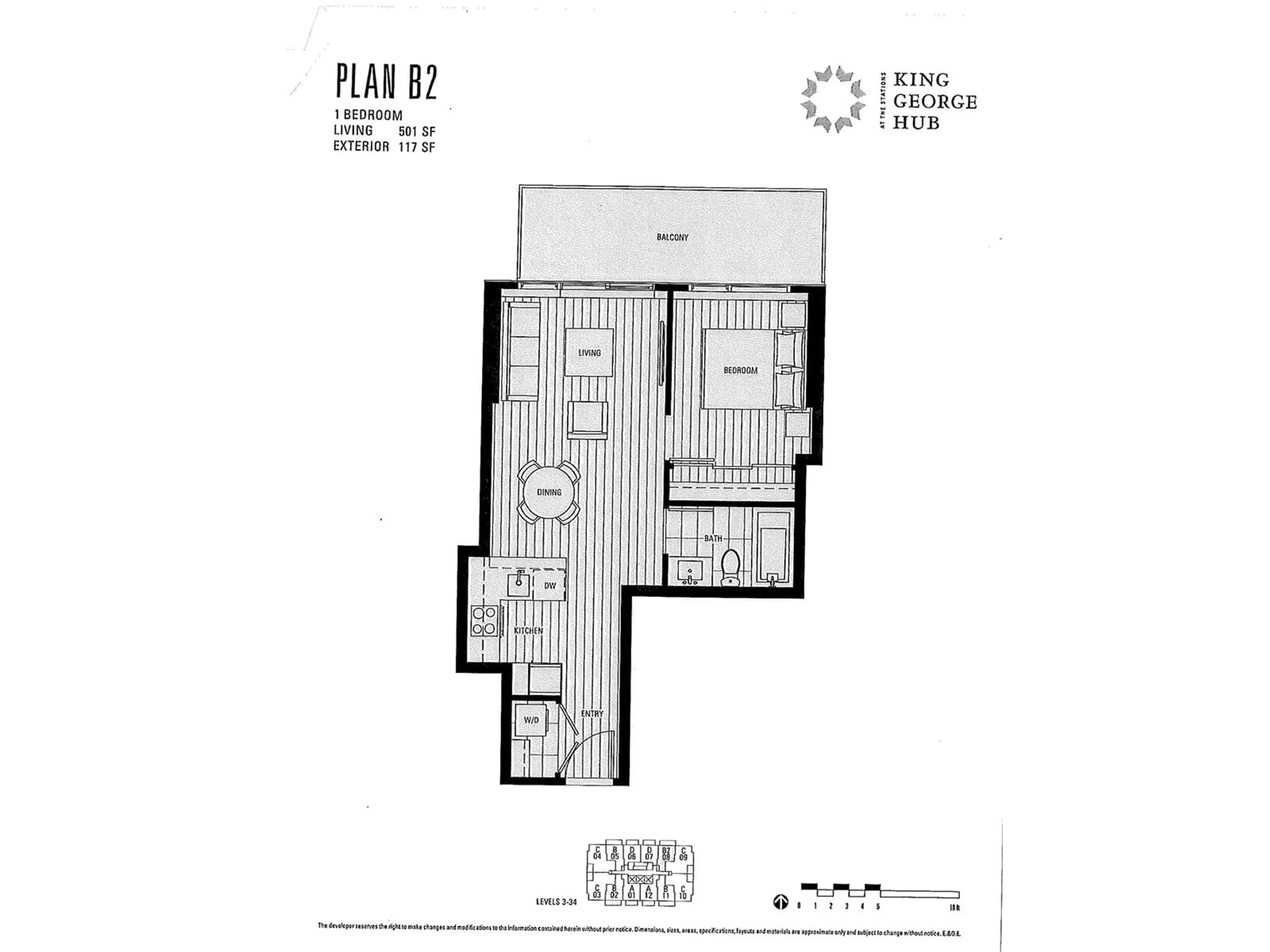 Floor plan for 2308 - 13615 FRASER, Surrey British Columbia V3T0P7