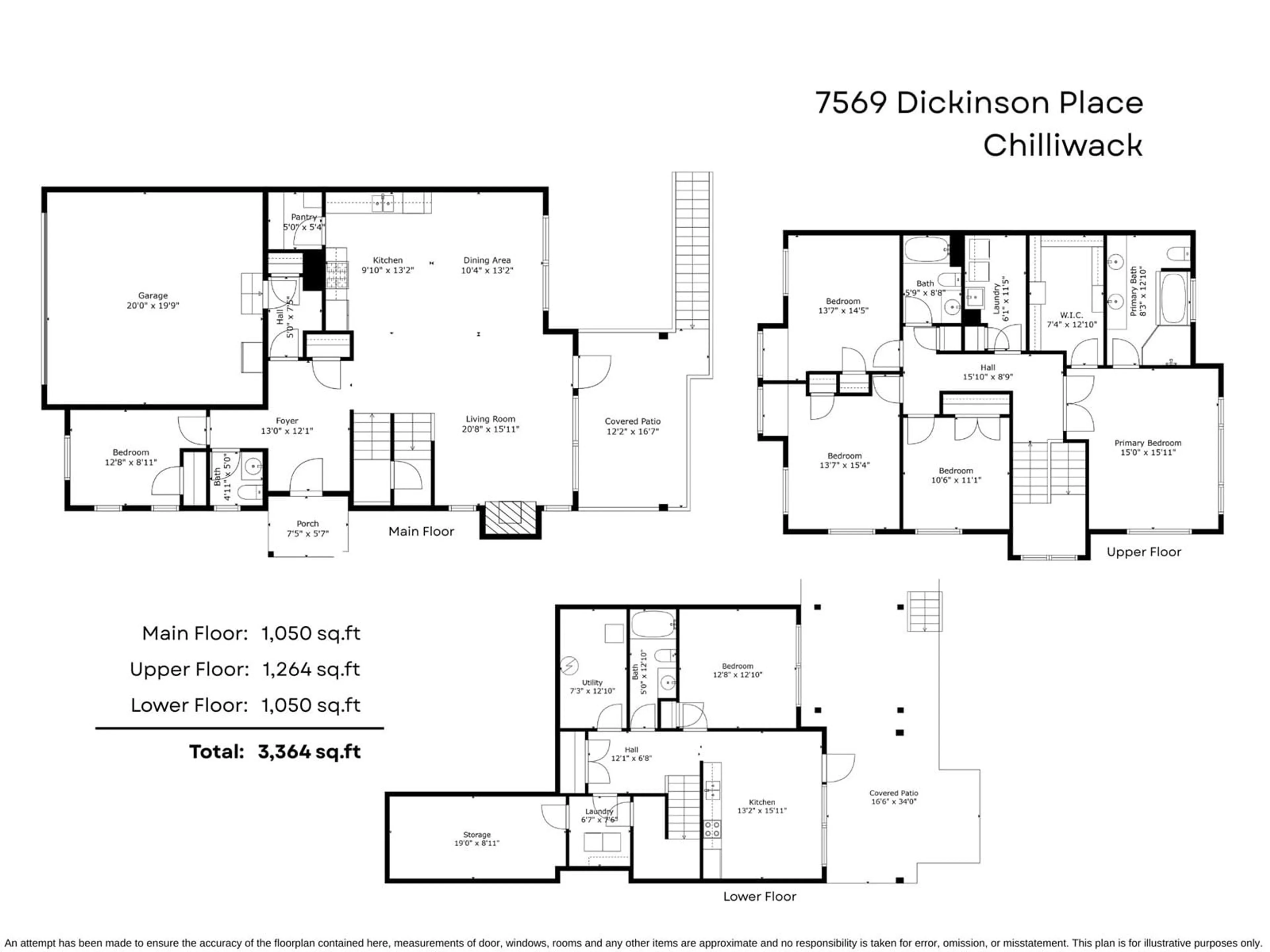 Floor plan for 7569 DICKINSON PLACE, Chilliwack British Columbia V4Z1J6
