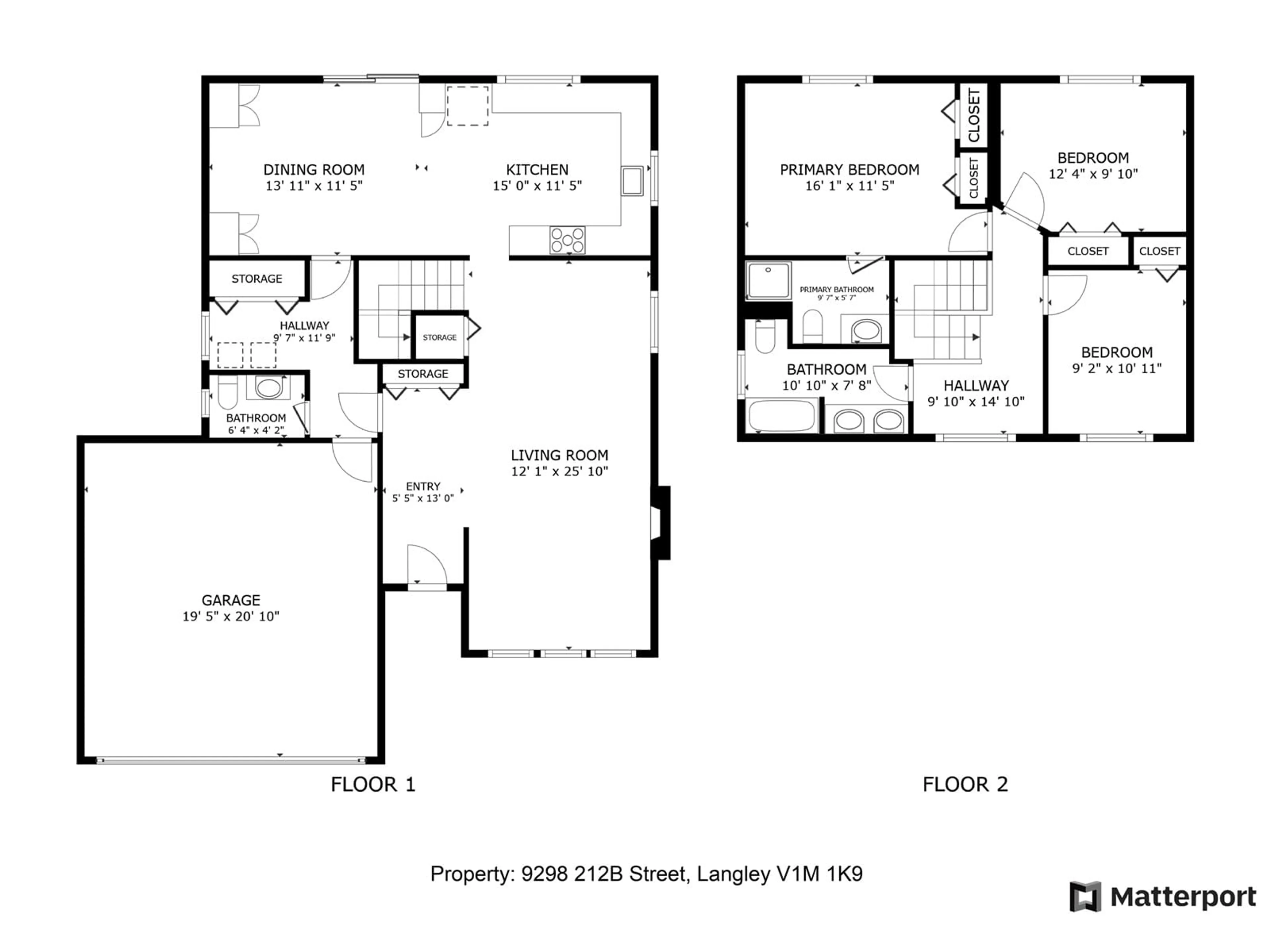 Floor plan for 9298 212B, Langley British Columbia V1M1K9