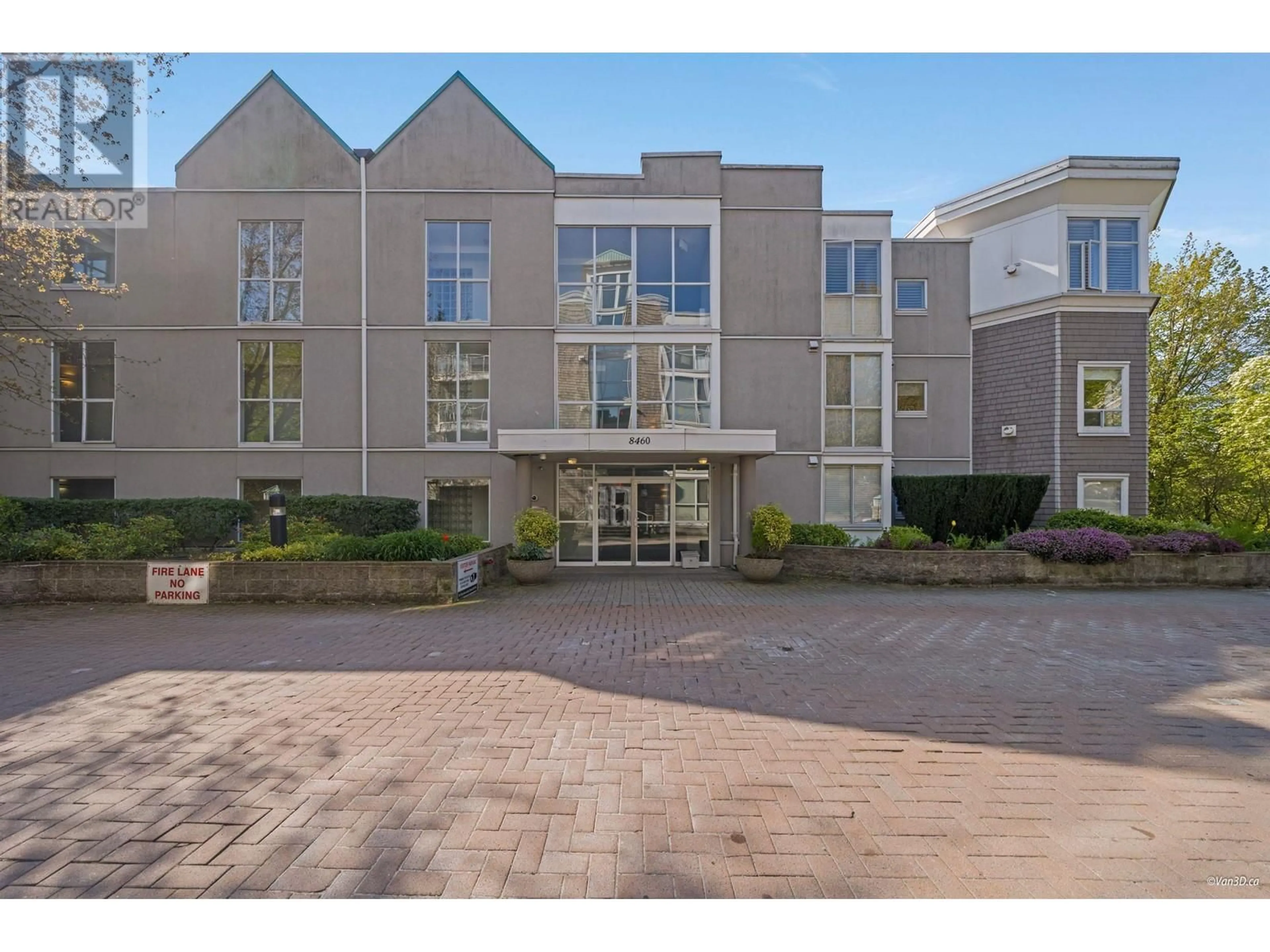A pic from outside/outdoor area/front of a property/back of a property/a pic from drone, street for 103 - 8460 JELLICOE STREET, Vancouver British Columbia V5S4S8