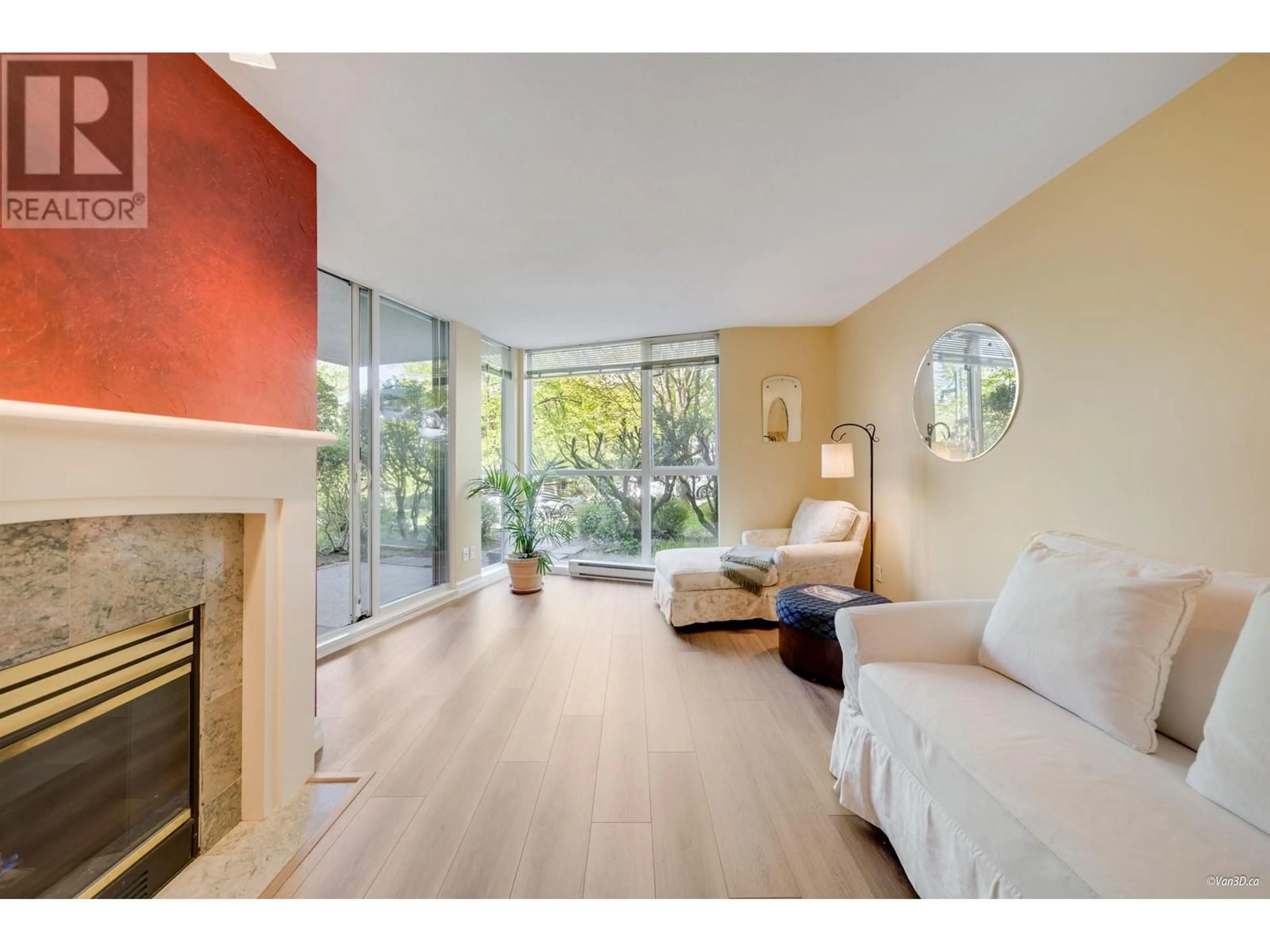 Living room with furniture, unknown for 103 - 8460 JELLICOE STREET, Vancouver British Columbia V5S4S8
