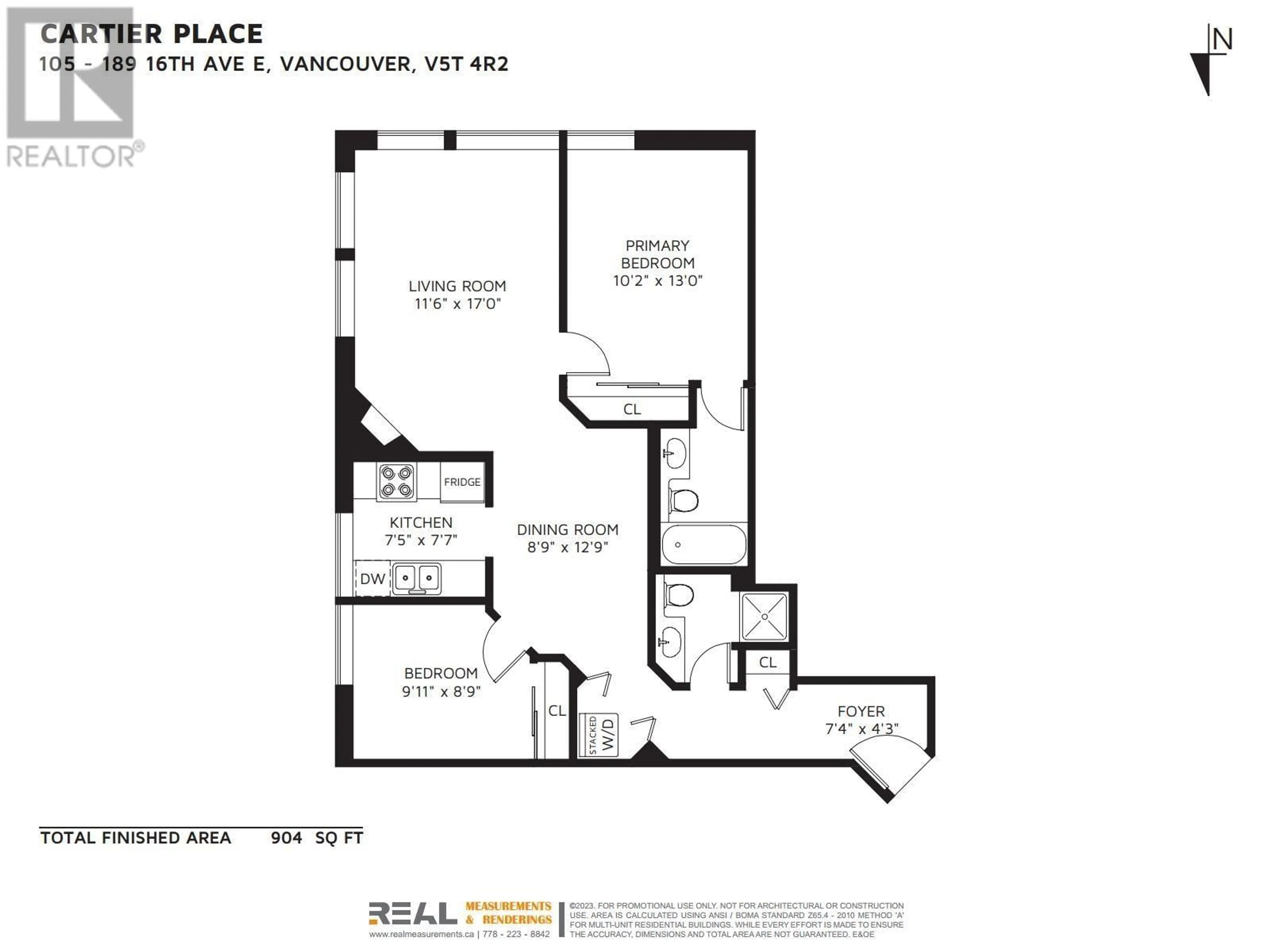 Floor plan for 105 - 189 16TH AVENUE, Vancouver British Columbia V5T4R2