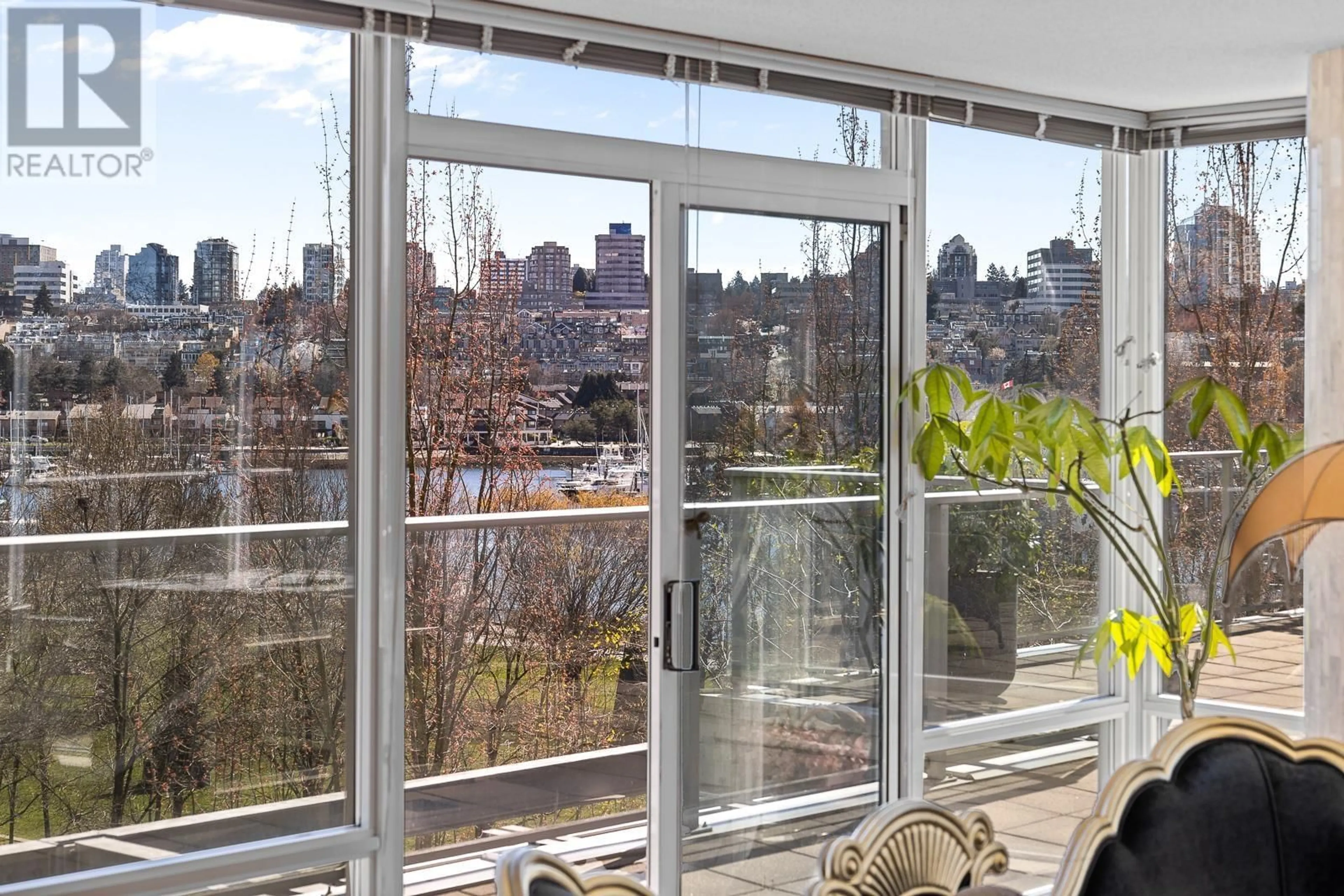 Balcony in the apartment, water/lake/river/ocean view for 301 - 638 BEACH CRESCENT, Vancouver British Columbia V6Z3H4