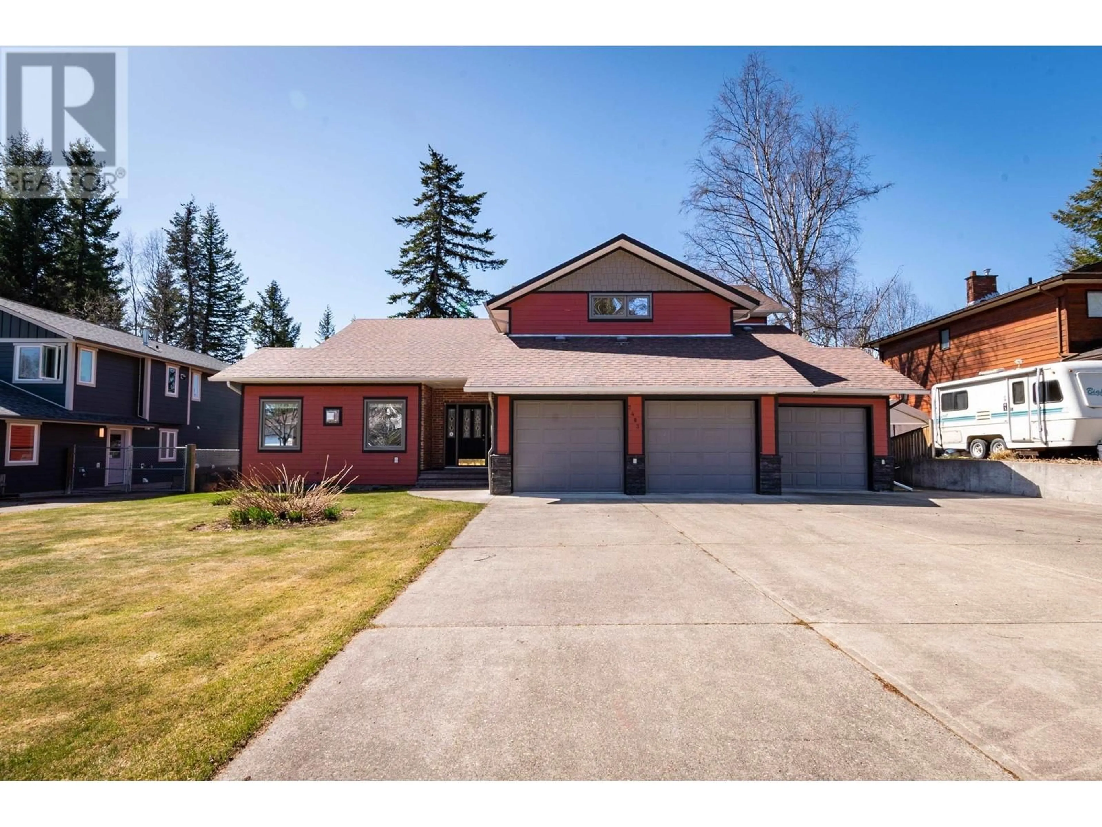 Home with brick exterior material, street for 2483 RIDGEVIEW DRIVE, Prince George British Columbia V2K4B2