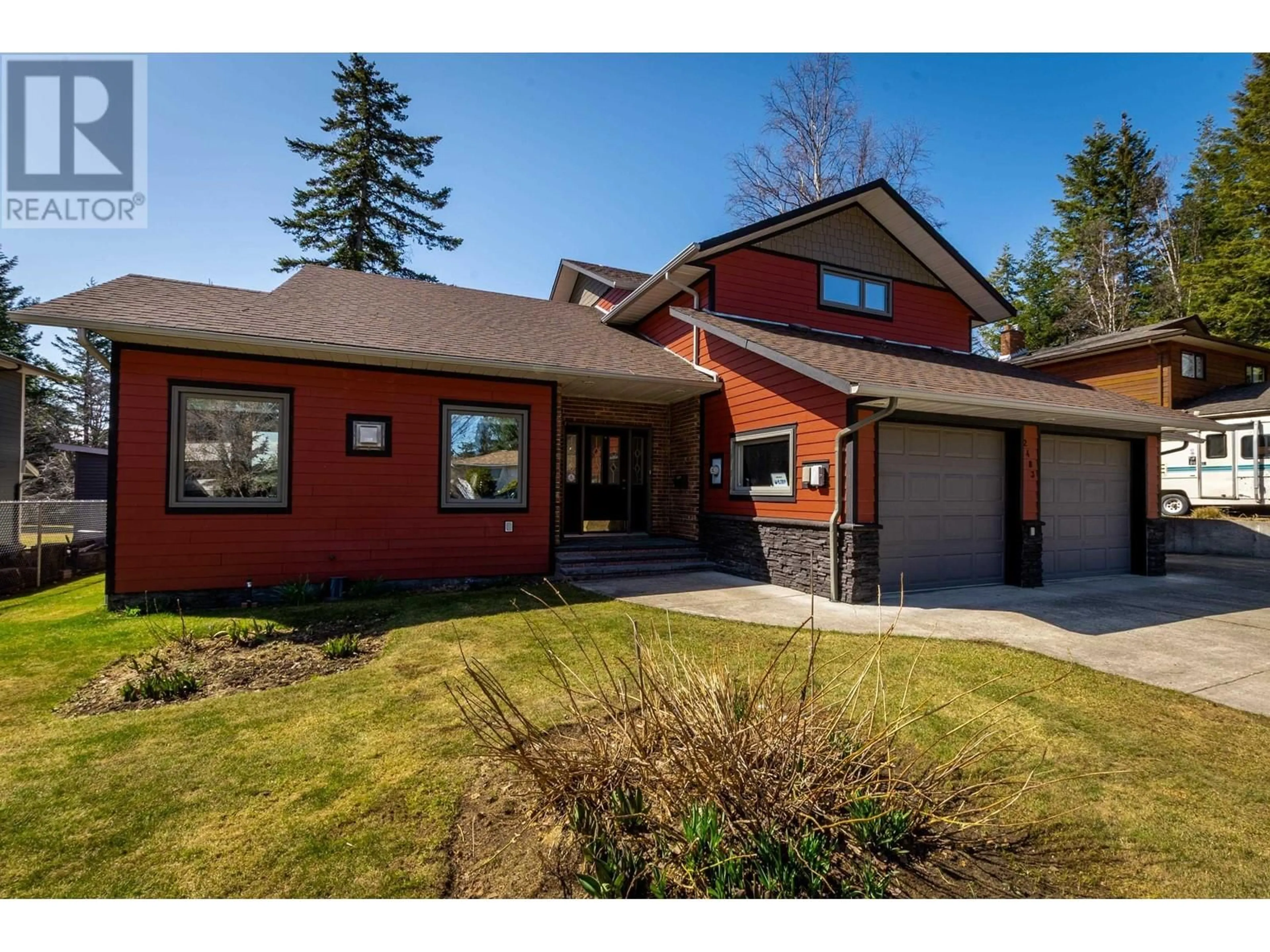 Home with brick exterior material, street for 2483 RIDGEVIEW DRIVE, Prince George British Columbia V2K4B2