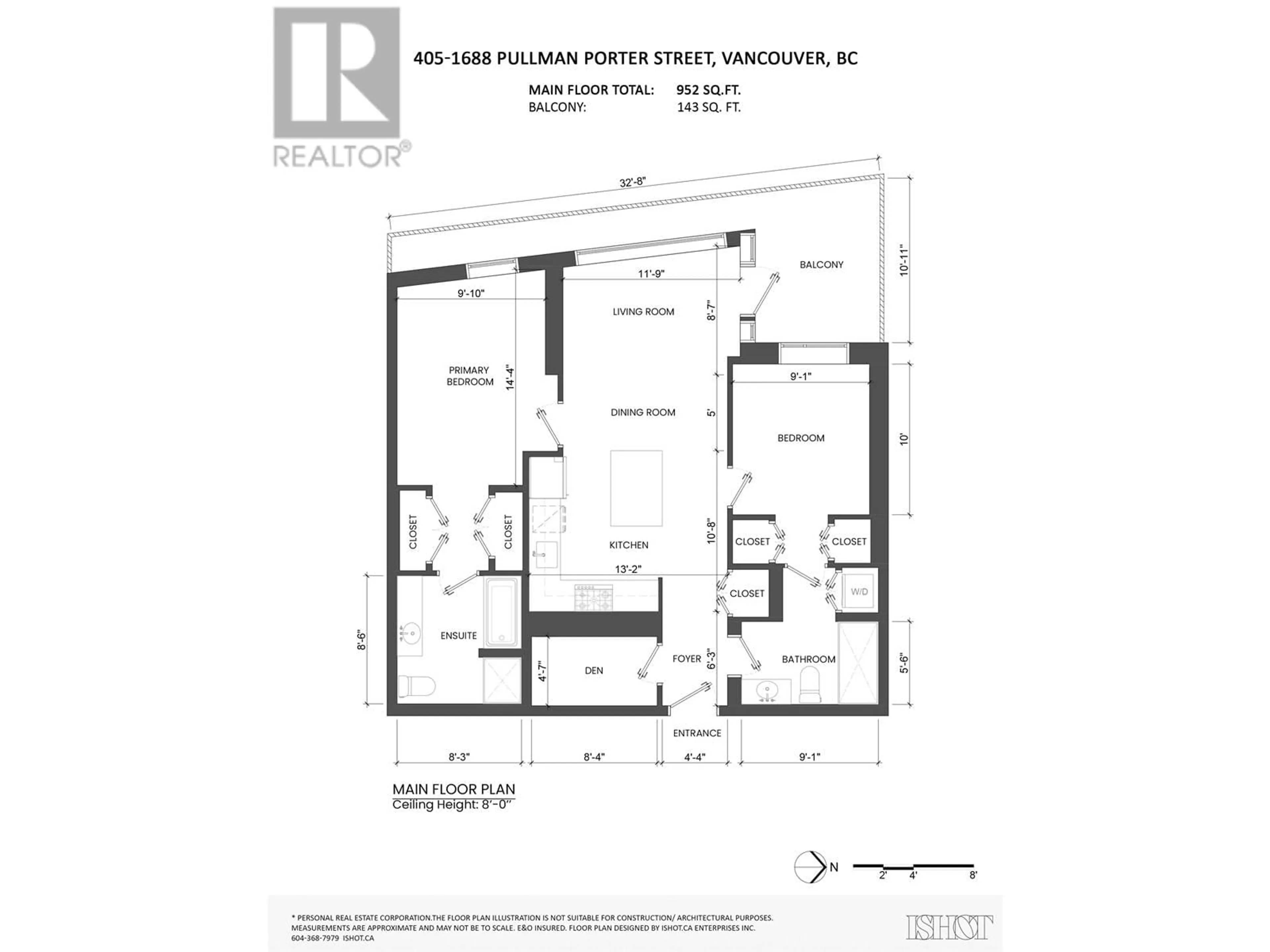 Floor plan for 405 - 1688 PULLMAN PORTER STREET, Vancouver British Columbia V6A0H3