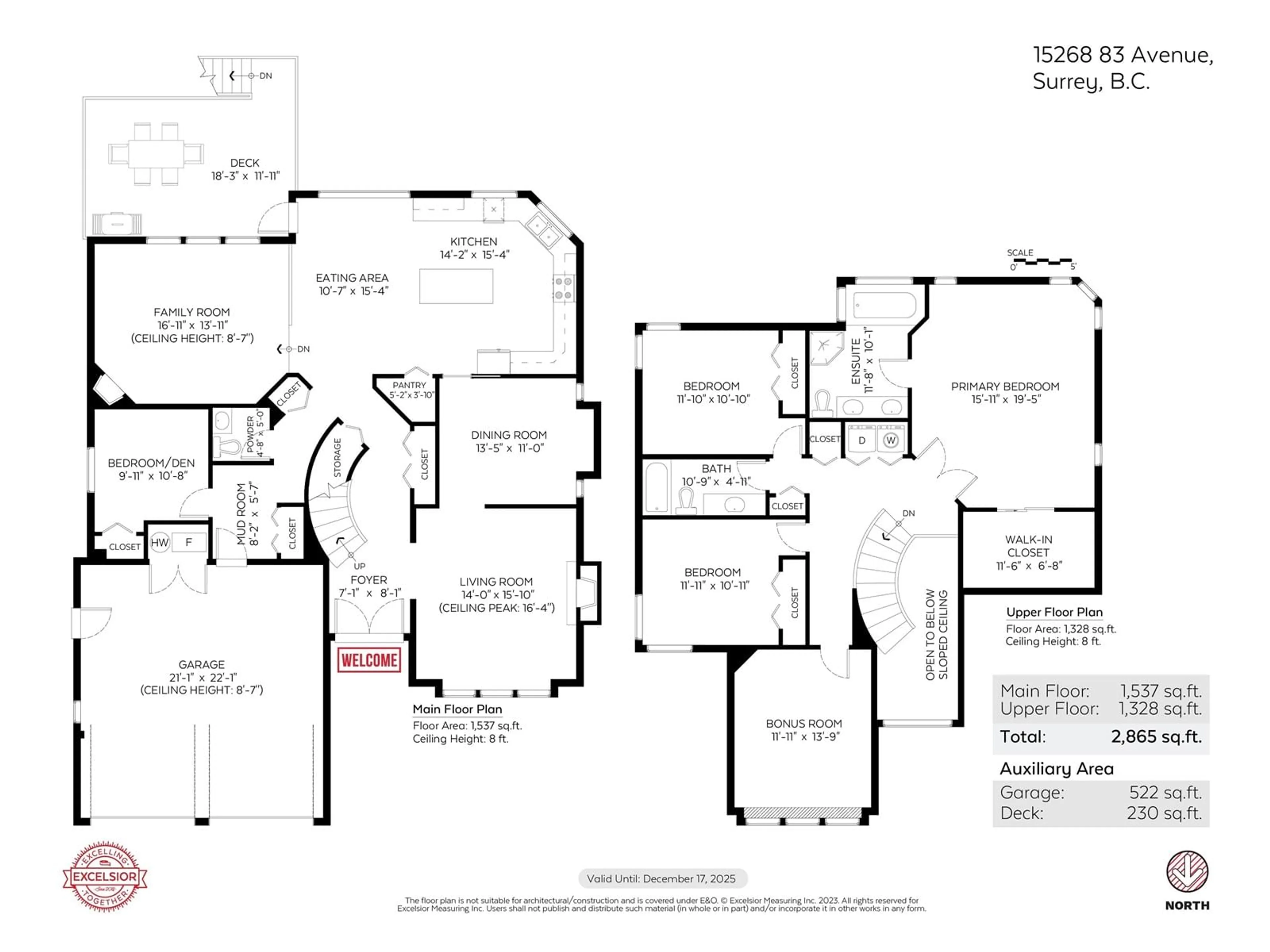 Floor plan for 15268 83, Surrey British Columbia V3S8M7