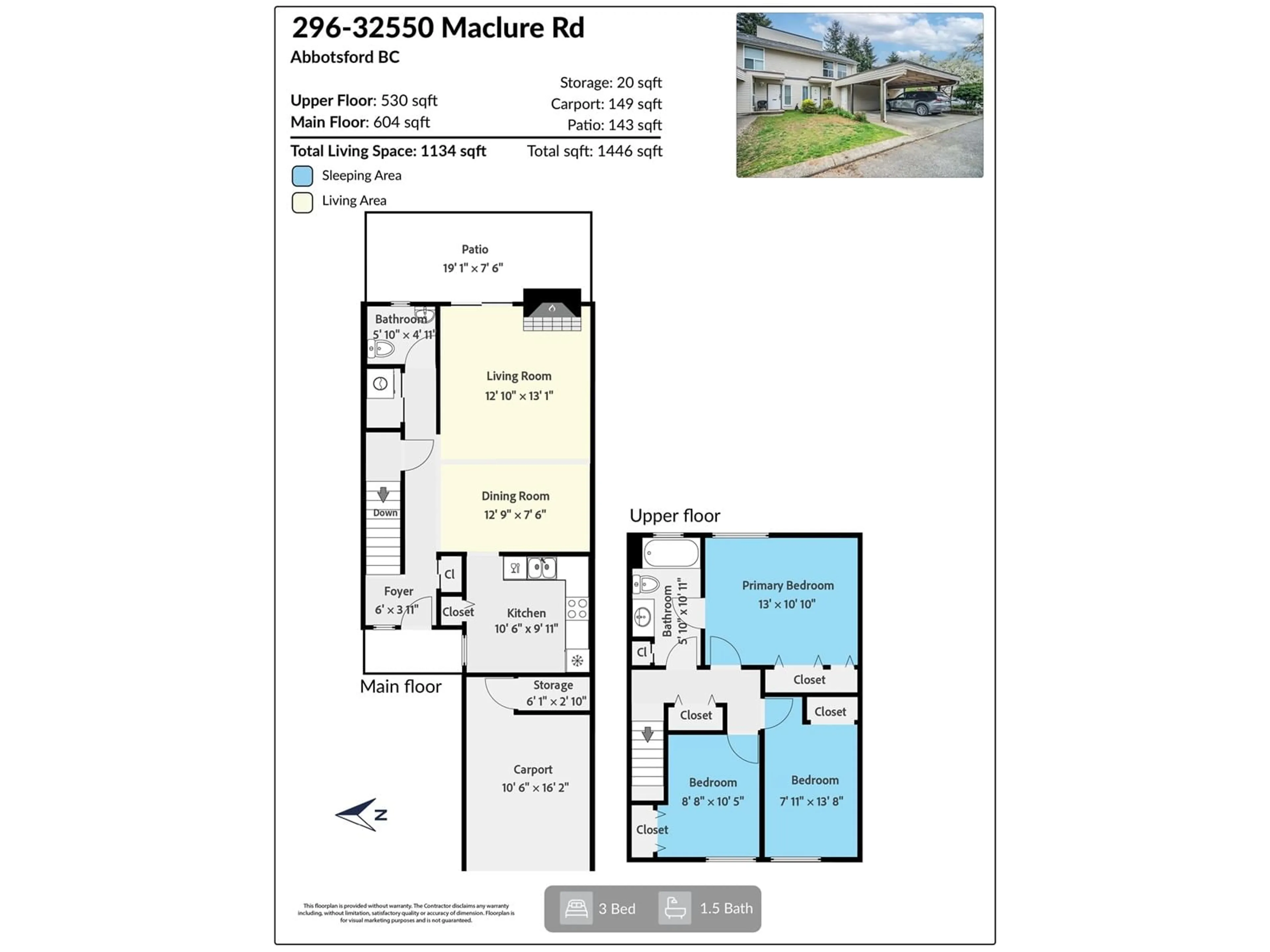 Floor plan for 296 - 32550 MACLURE, Abbotsford British Columbia V2T4N3