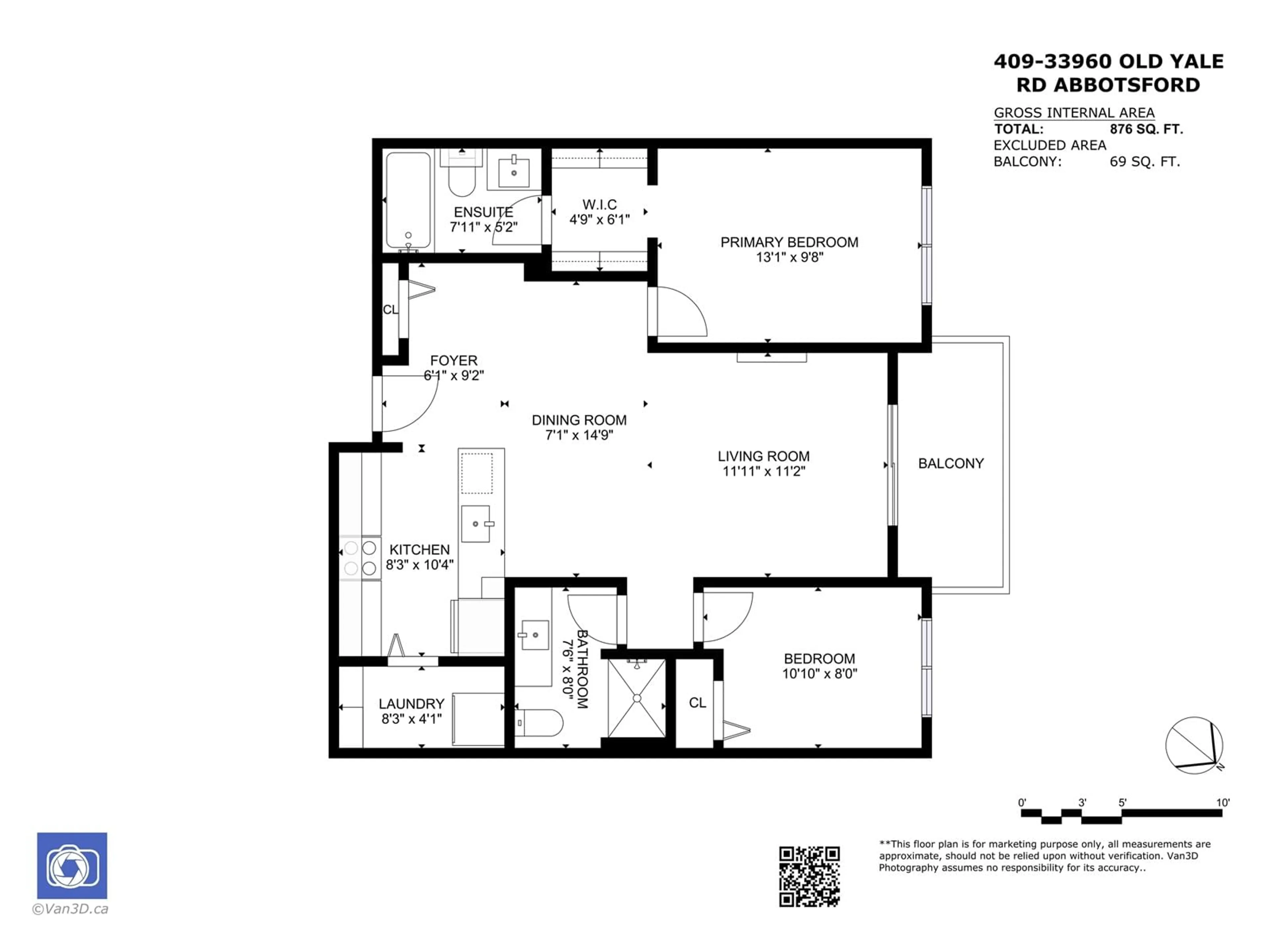 Floor plan for 409 - 33960 OLD YALE, Abbotsford British Columbia V2S2J9