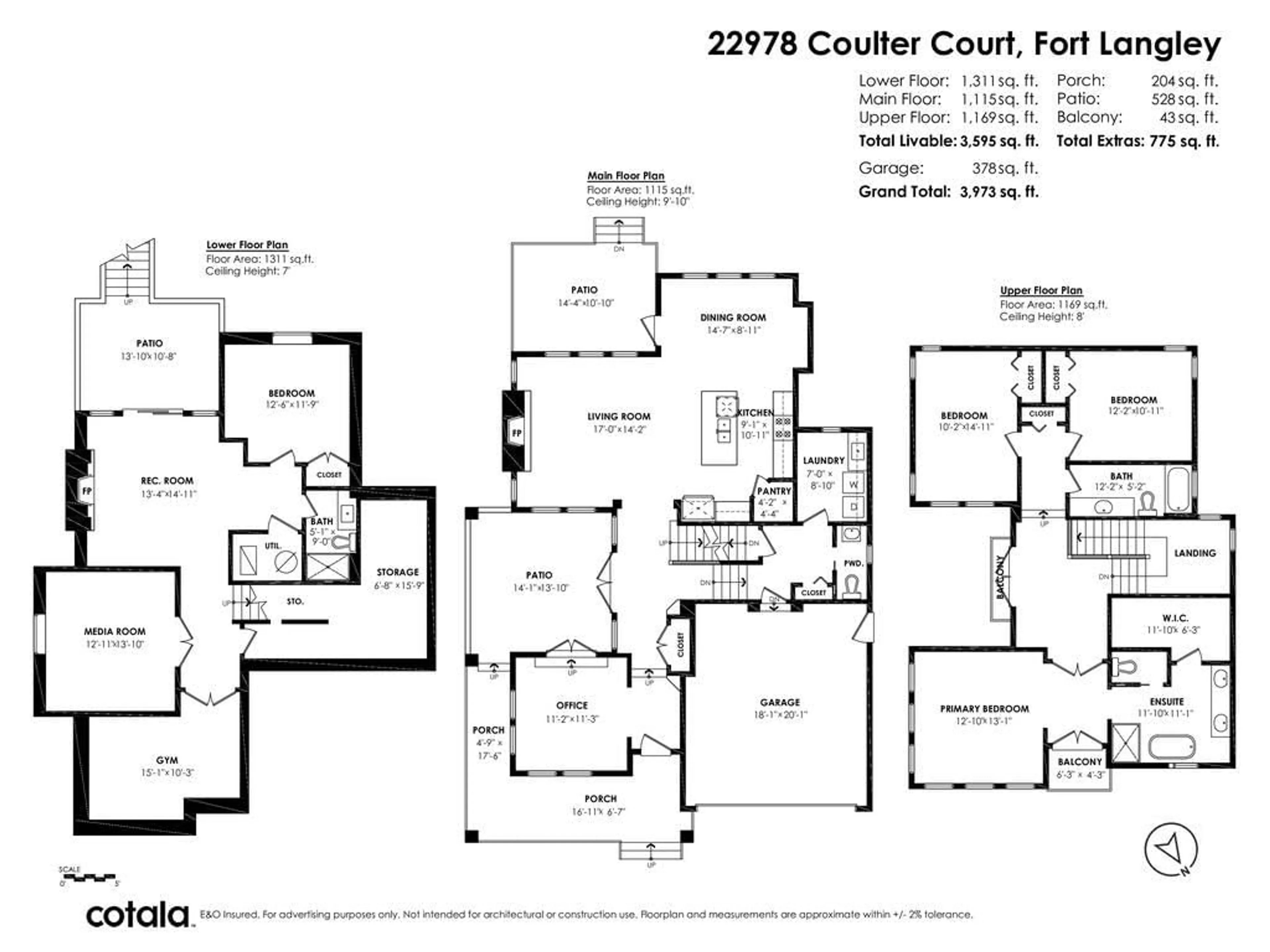 Floor plan for 22978 COULTER, Langley British Columbia V1M4G5