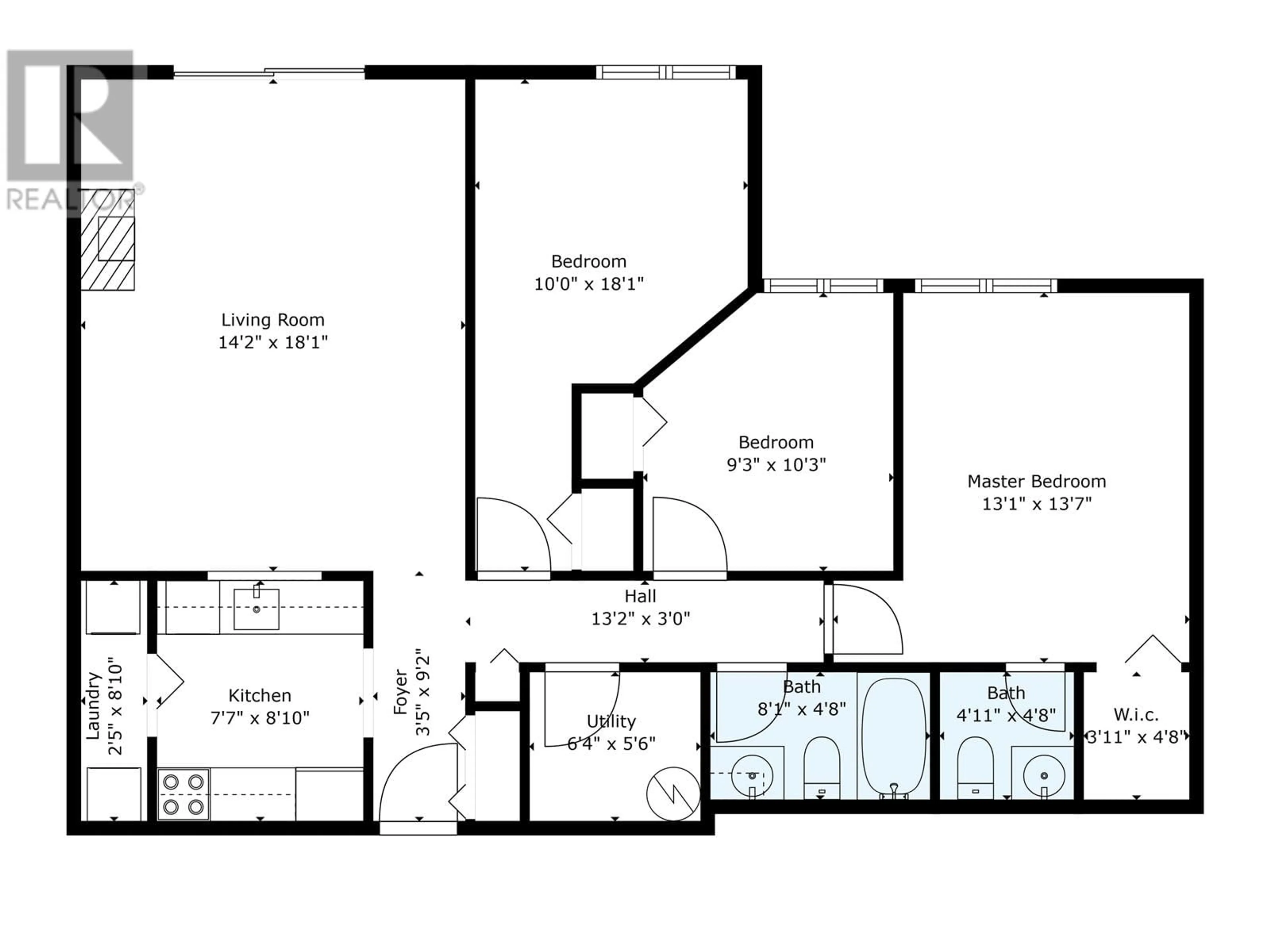 Floor plan for 102 - 3033 OSPIKA BOULEVARD, Prince George British Columbia V2N4L5