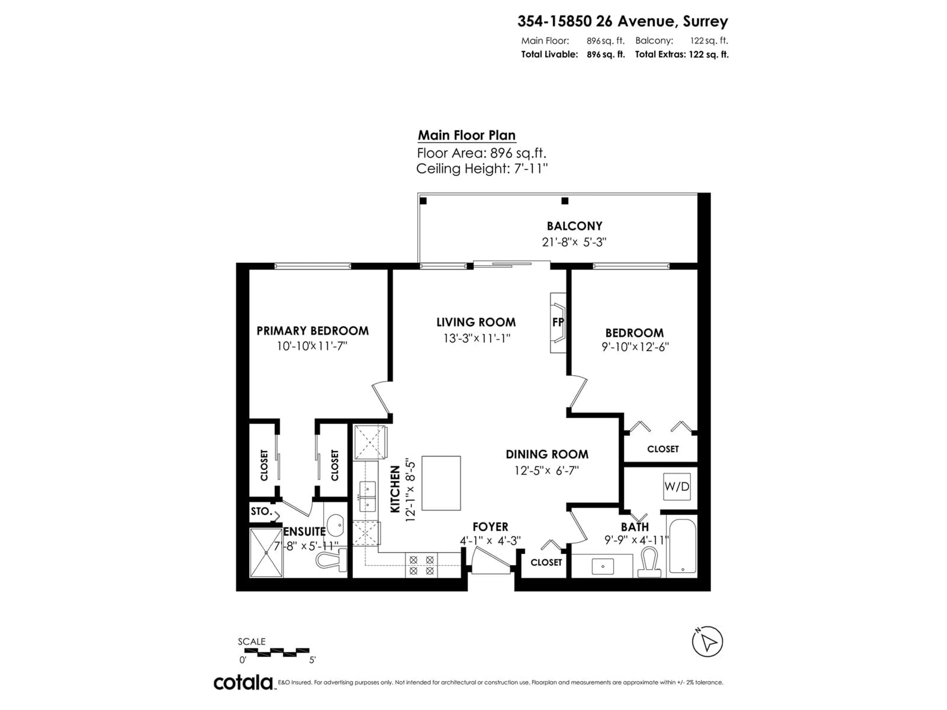 Floor plan for 354 - 15850 26, Surrey British Columbia V3Z2N6