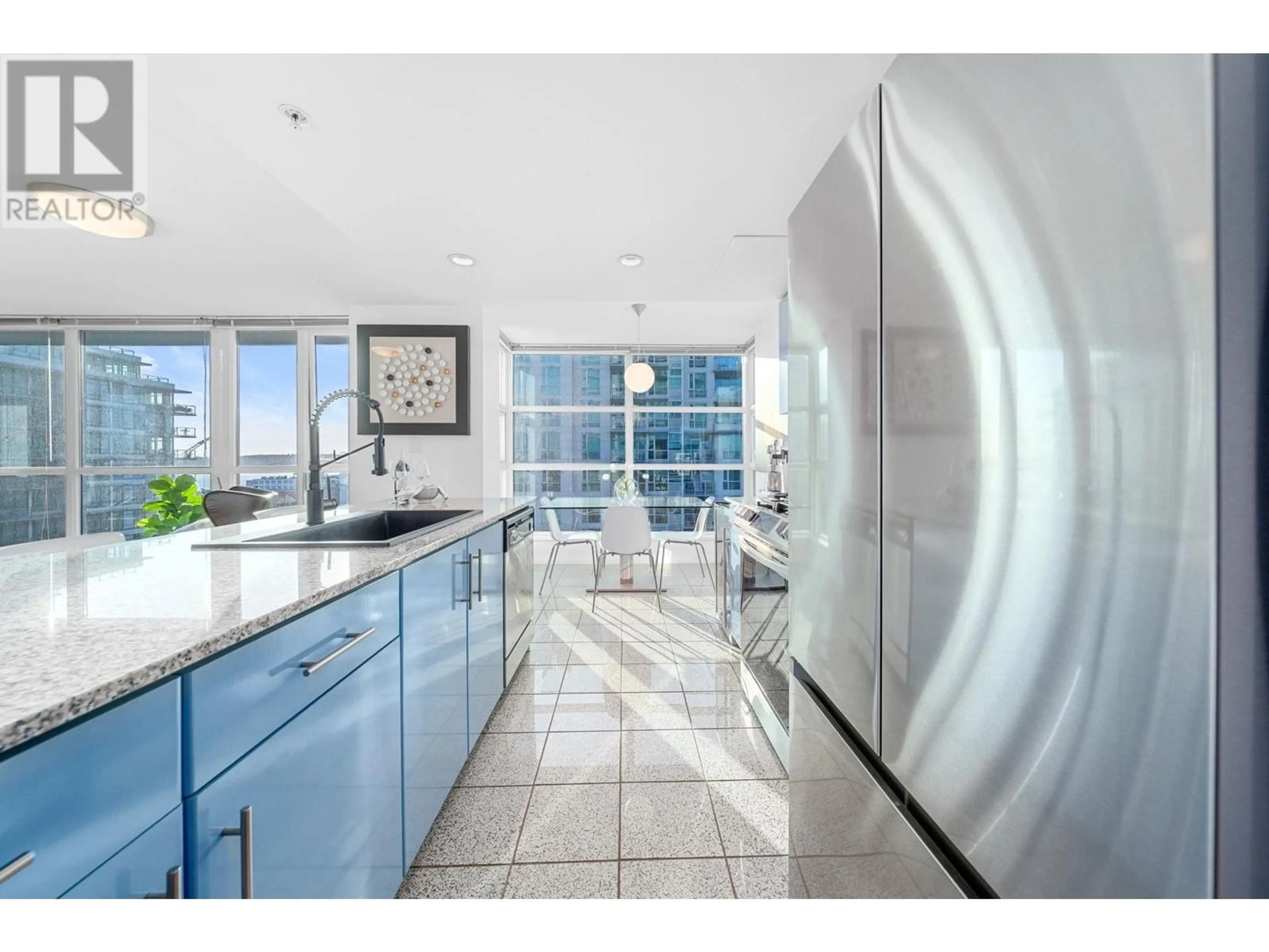 Contemporary kitchen, ceramic/tile floor for 806 - 188 ESPLANADE AVENUE, North Vancouver British Columbia V7L4Y1