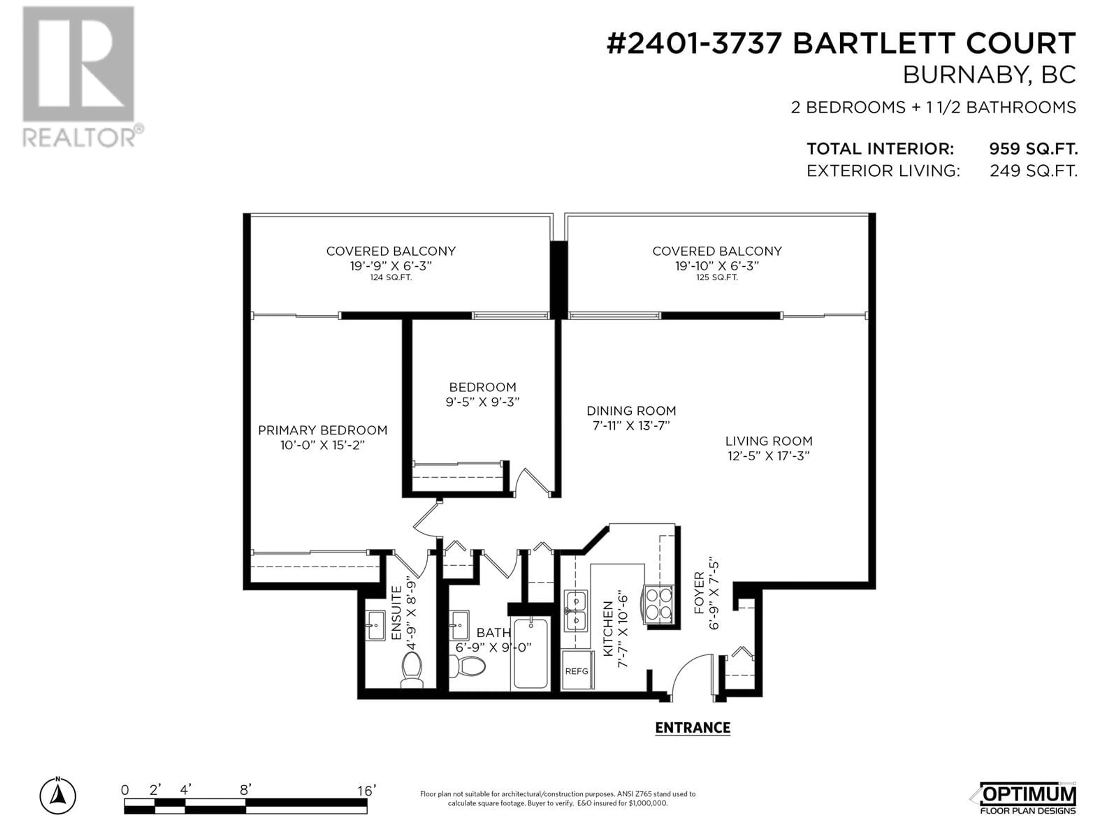 Floor plan for 2401 - 3737 BARTLETT COURT, Burnaby British Columbia V3J7E3