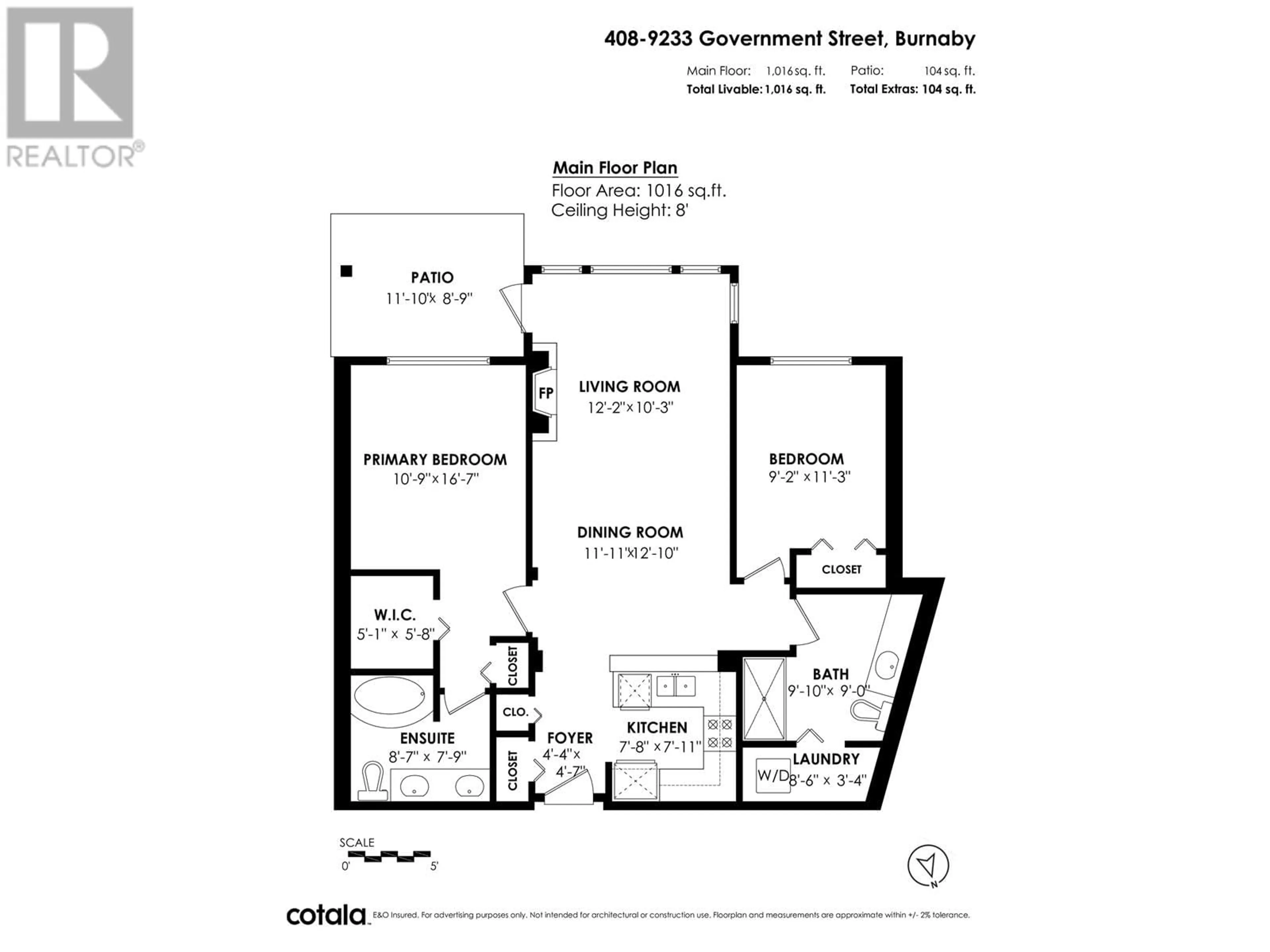 Floor plan for 408 - 9233 GOVERNMENT STREET, Burnaby British Columbia V3N0A3