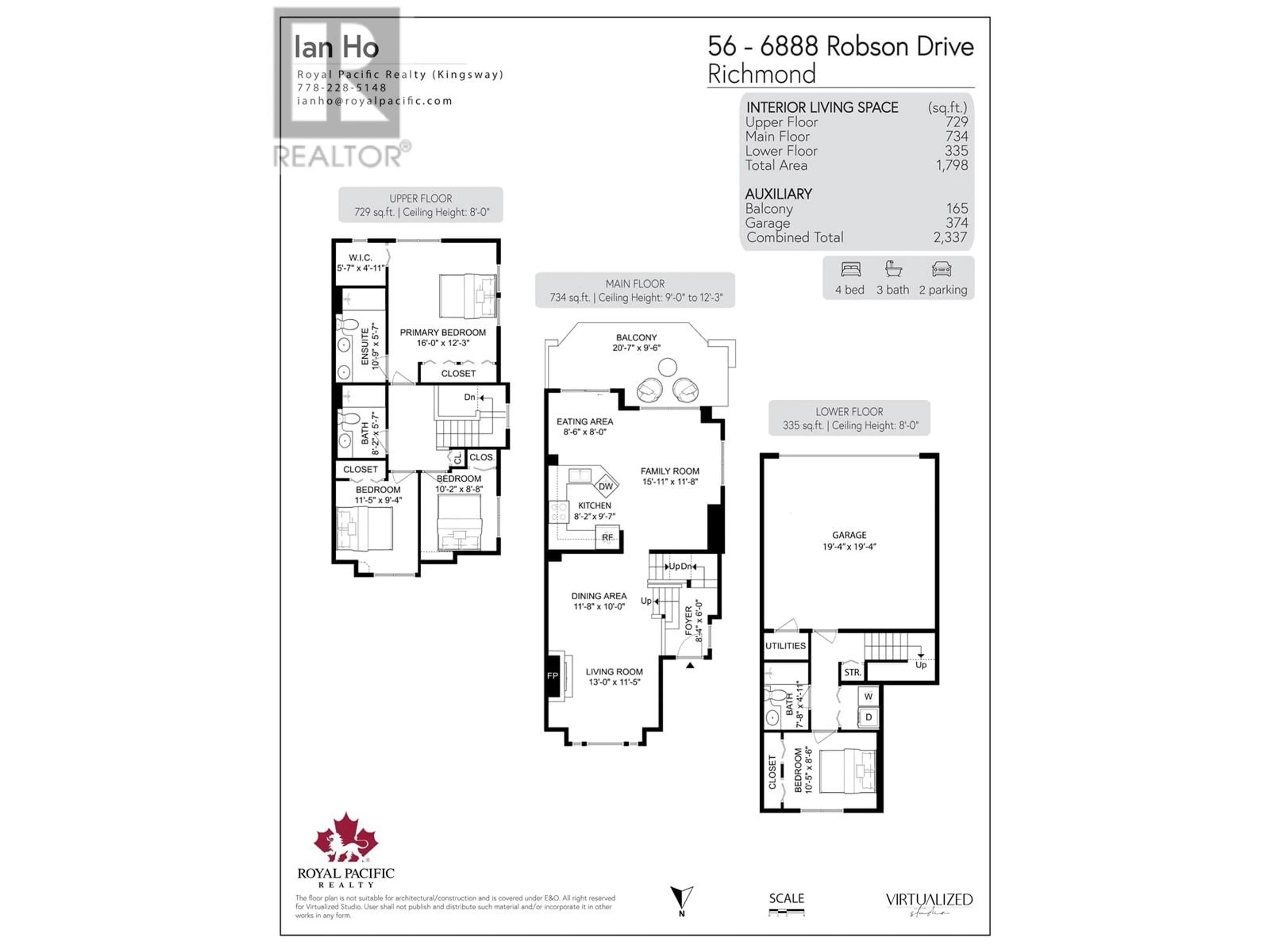 Floor plan for 56 - 6888 ROBSON DRIVE, Richmond British Columbia V7C5T6
