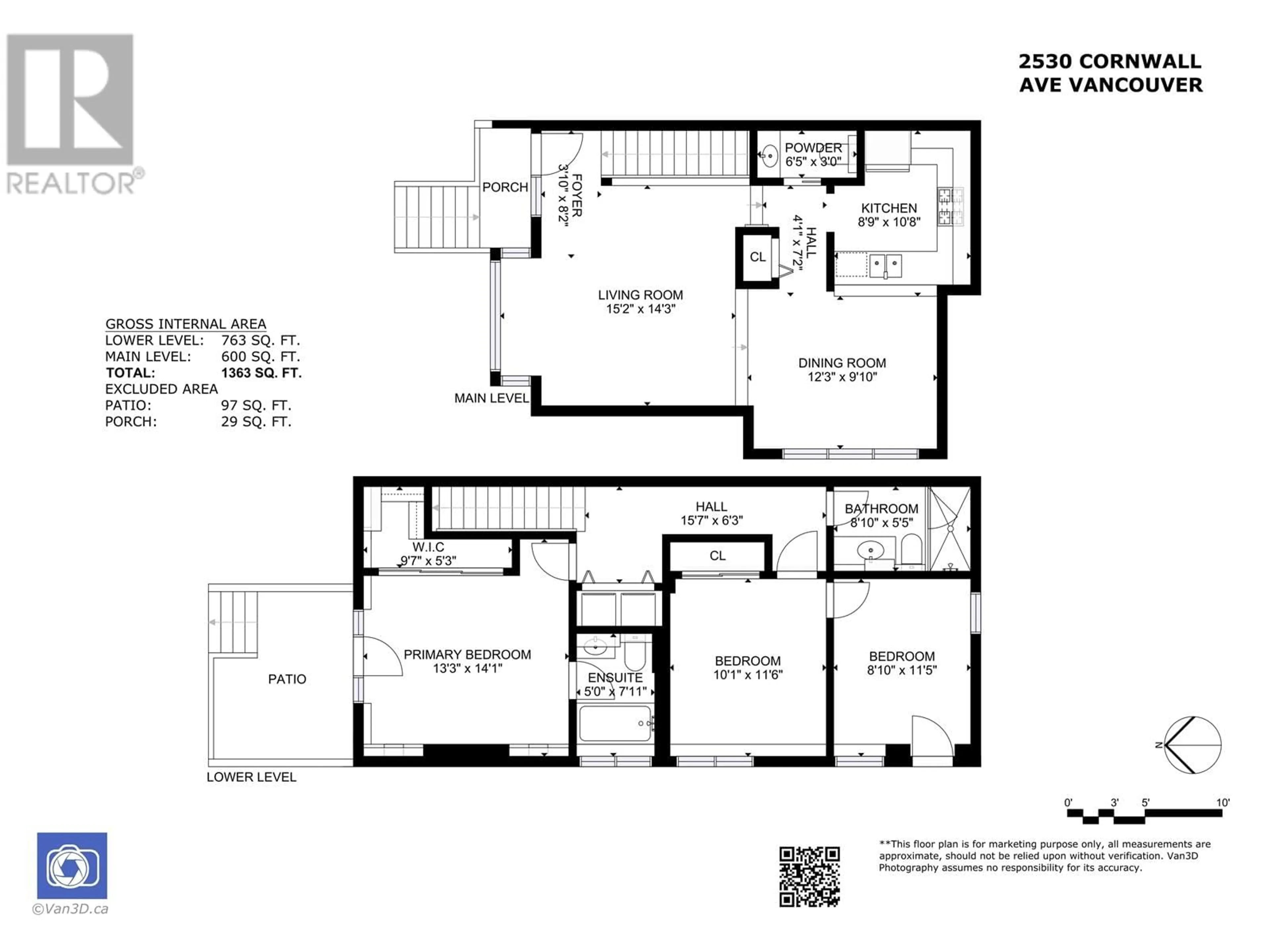 Floor plan for 2530 CORNWALL AVENUE, Vancouver British Columbia V6K1C2