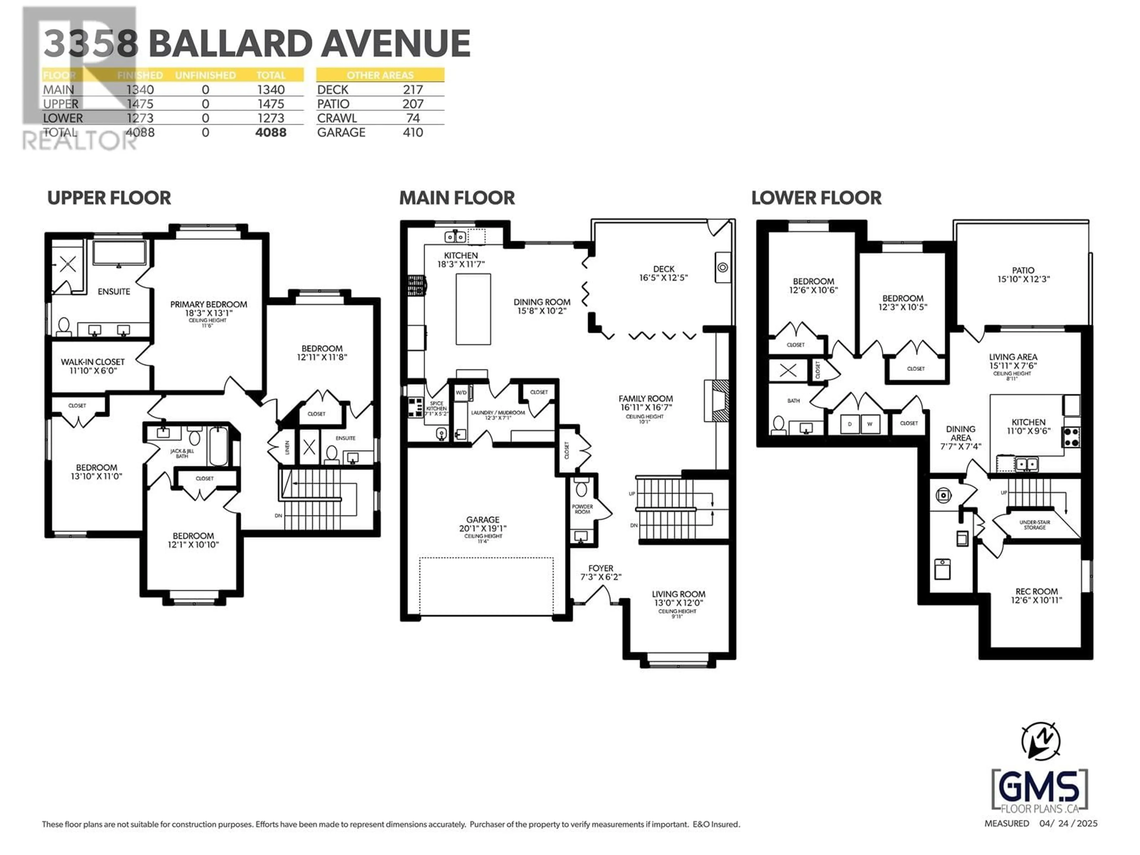 Floor plan for 3358 BALLARD AVENUE, Coquitlam British Columbia V3B0H3