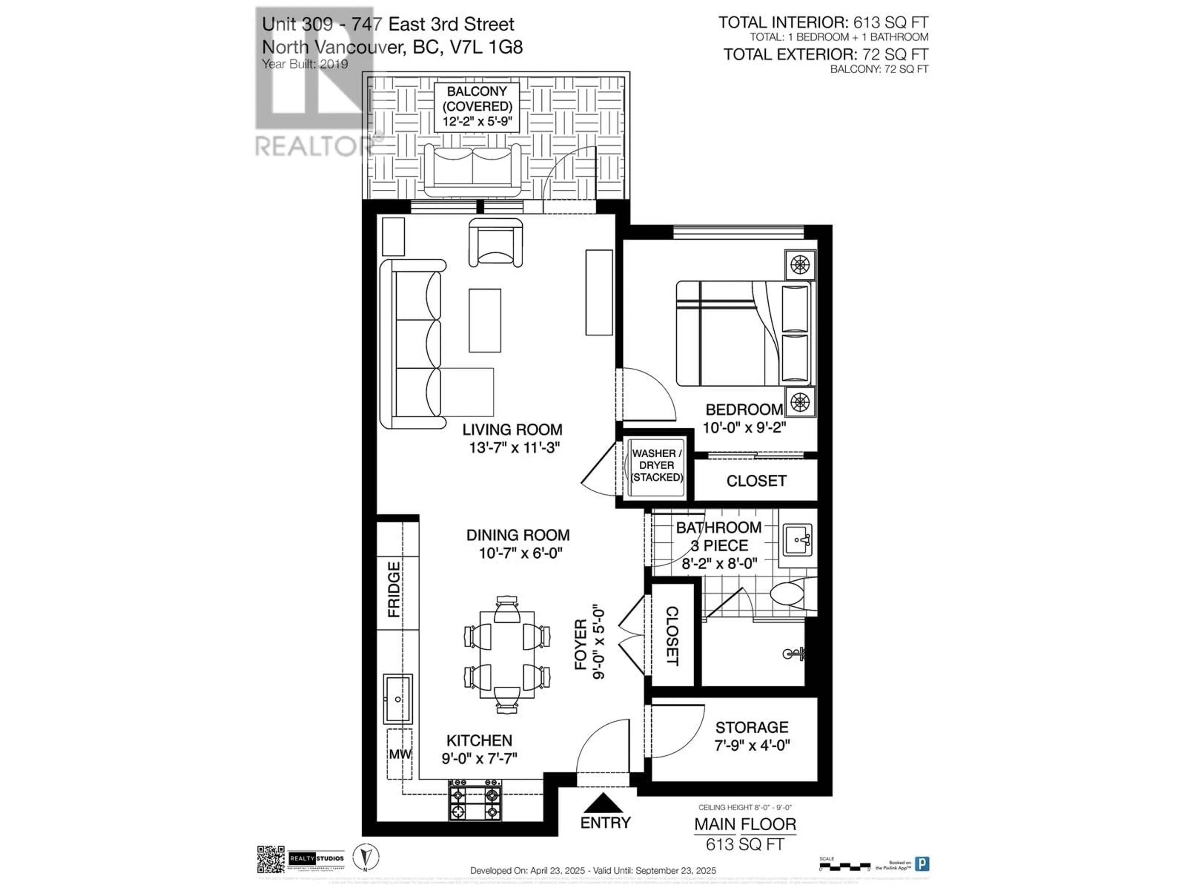 Floor plan for 309 - 747 3RD STREET, North Vancouver British Columbia V7L1G8
