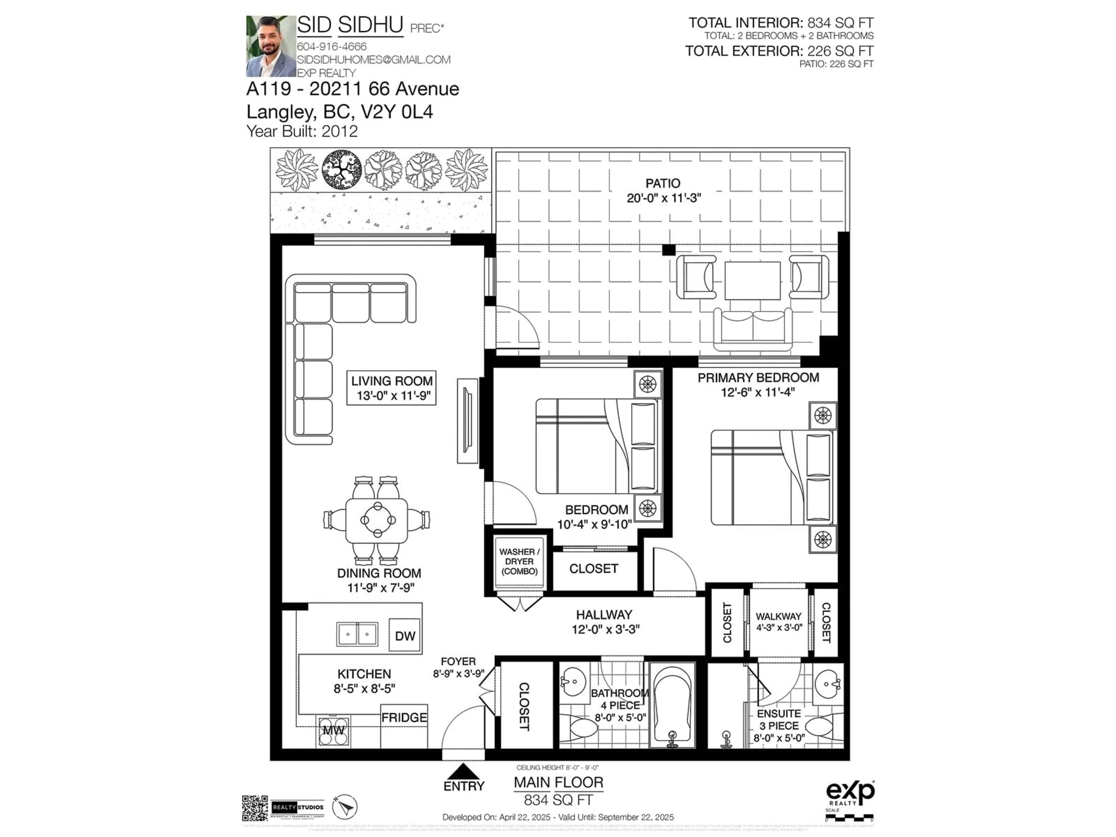 Floor plan for A119 - 20211 66, Langley British Columbia V2Y0L4