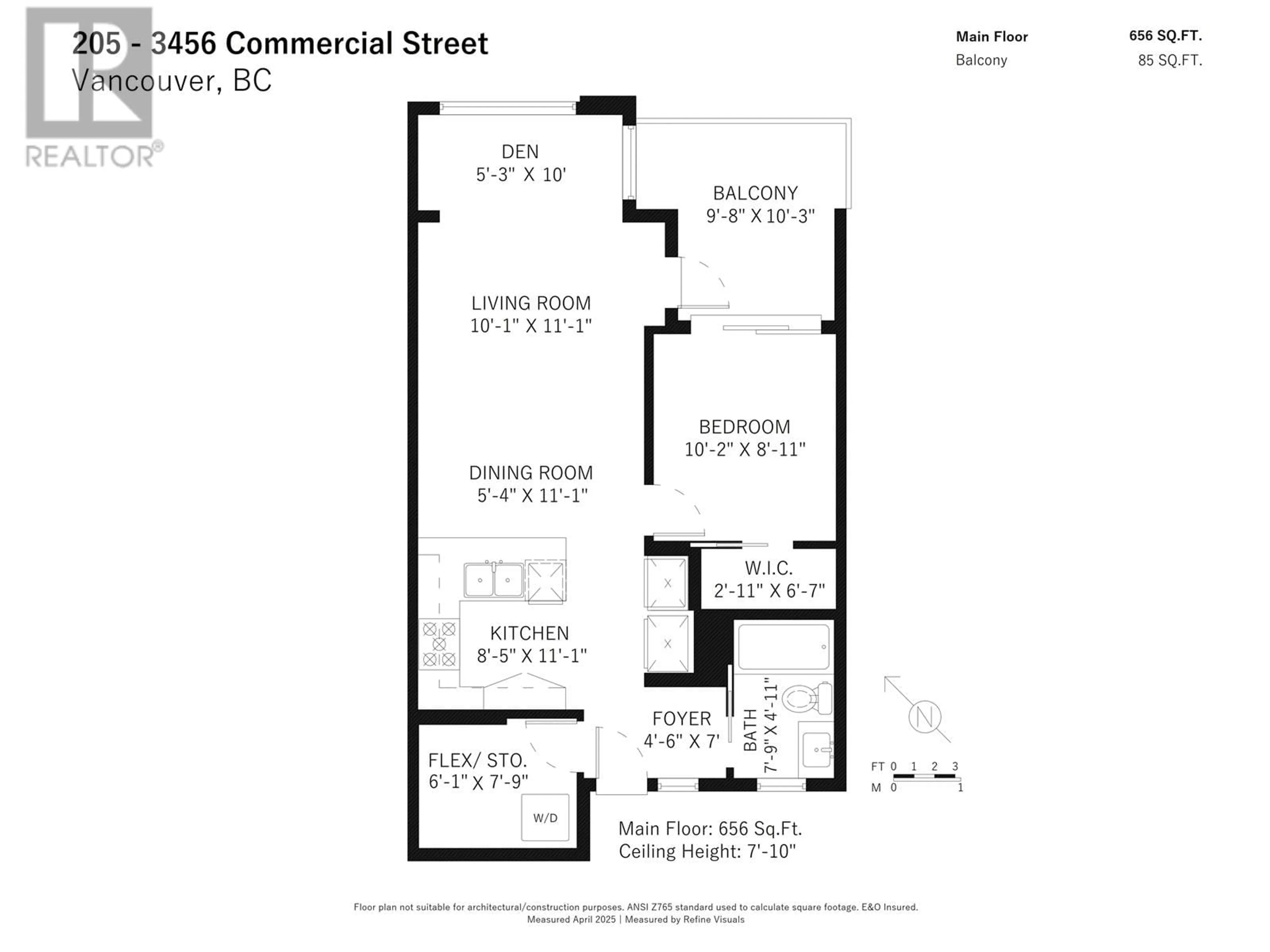 Floor plan for 205 - 3456 COMMERCIAL STREET, Vancouver British Columbia V5N4E9