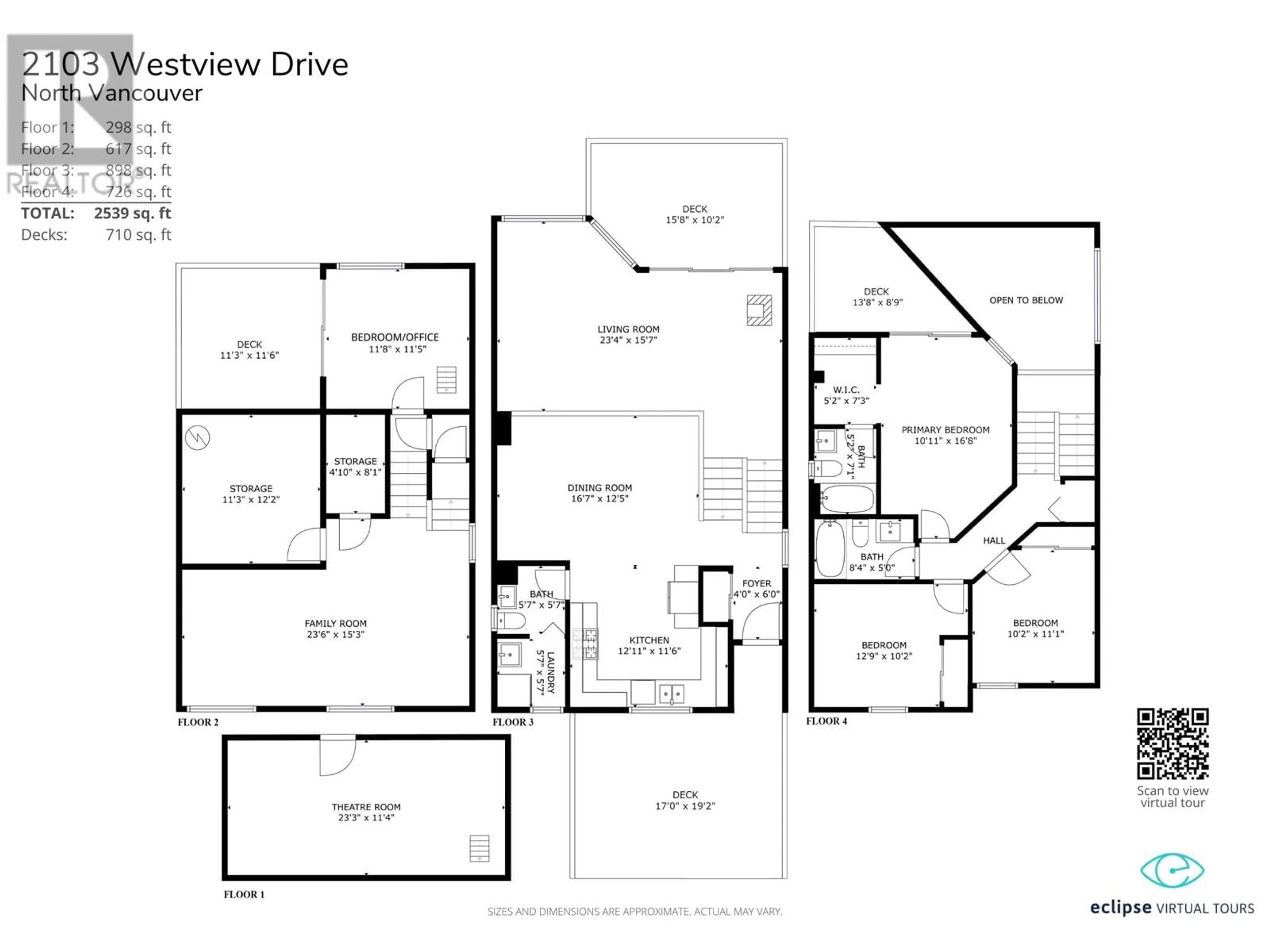 Floor plan for 2103 WESTVIEW DRIVE, North Vancouver British Columbia V7M3B1
