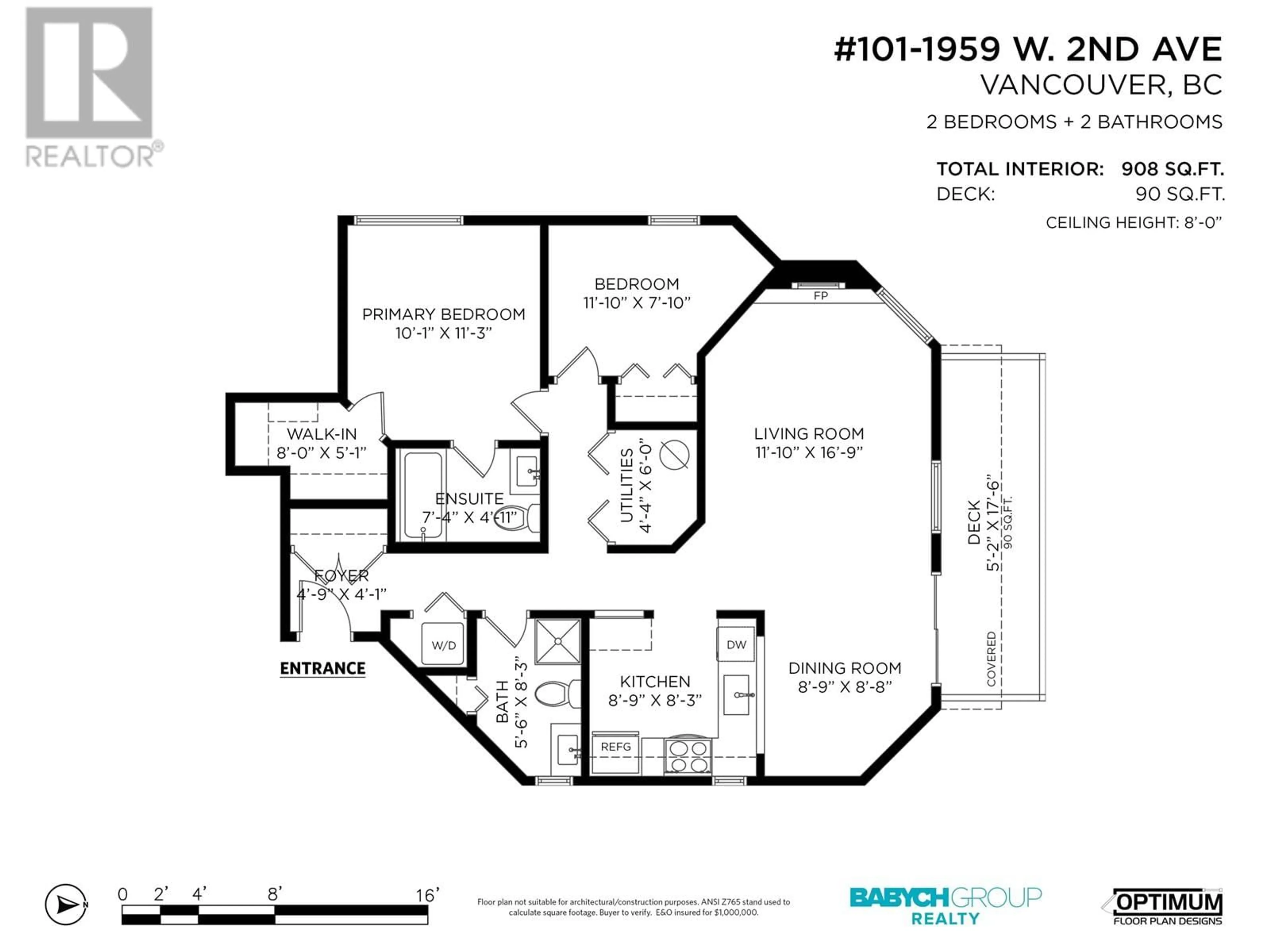 Floor plan for 101 - 1959 2ND AVENUE, Vancouver British Columbia V6J1J2