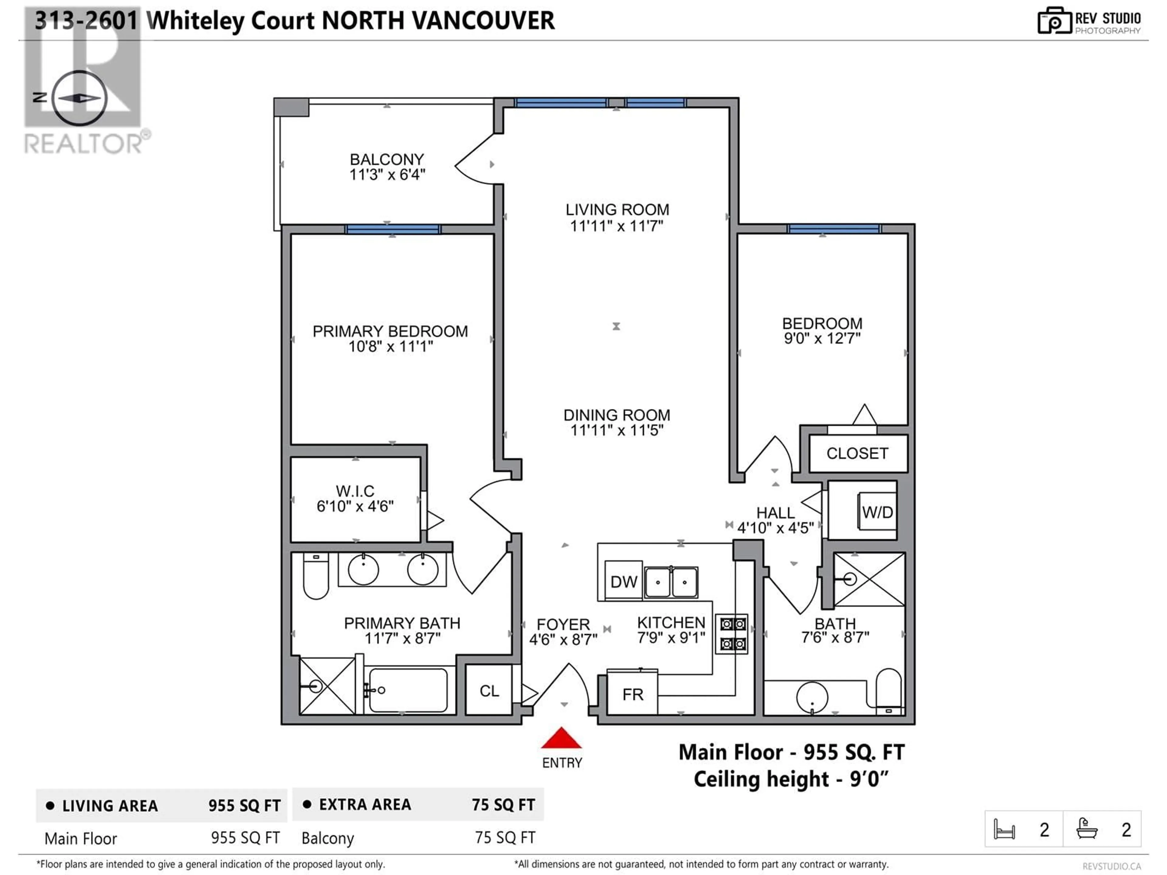 Floor plan for 313 - 2601 WHITELEY COURT, North Vancouver British Columbia V7J2R7