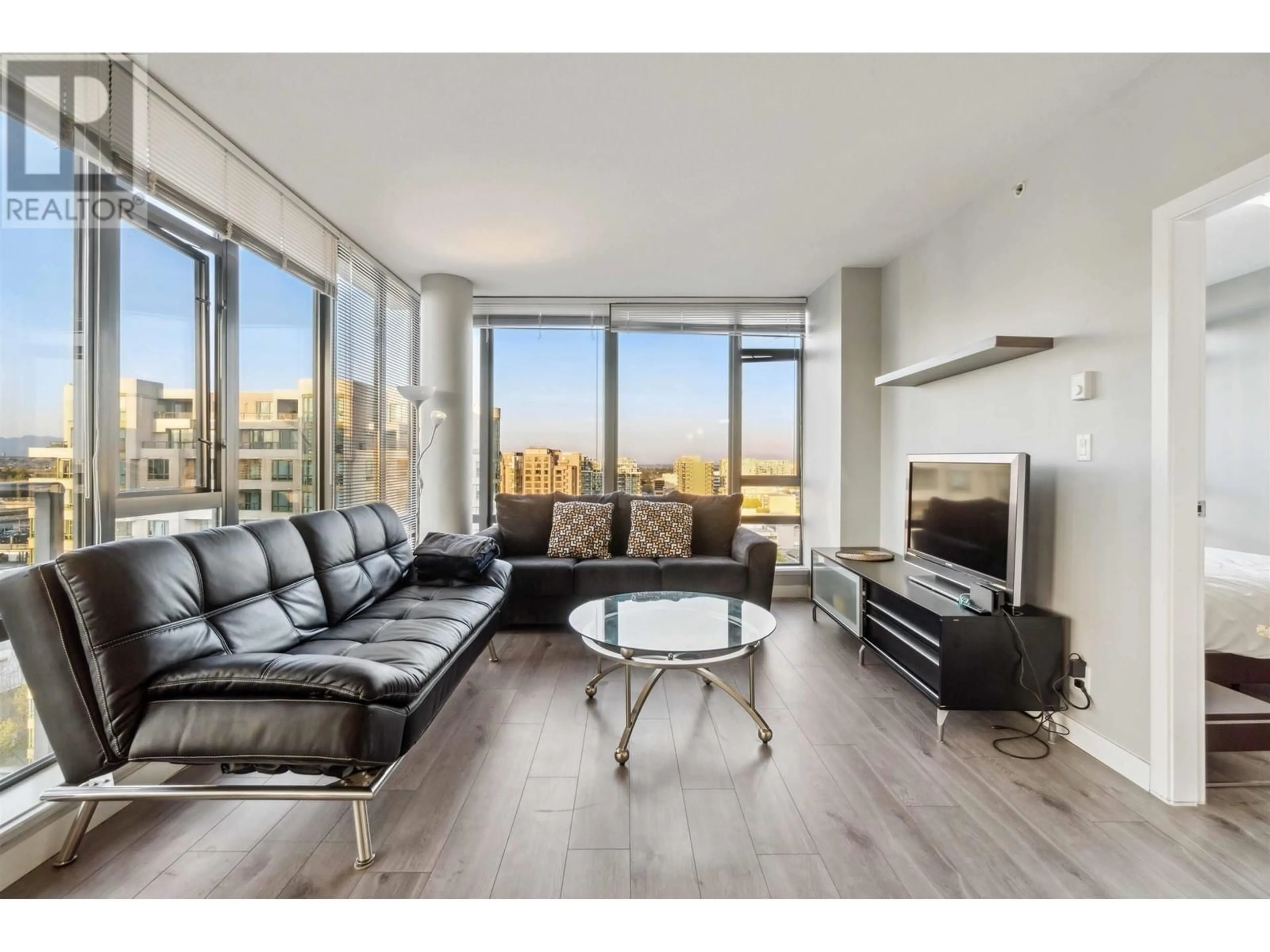 Living room with furniture, wood/laminate floor for 1701 - 6888 ALDERBRIDGE WAY, Richmond British Columbia V6X0A7