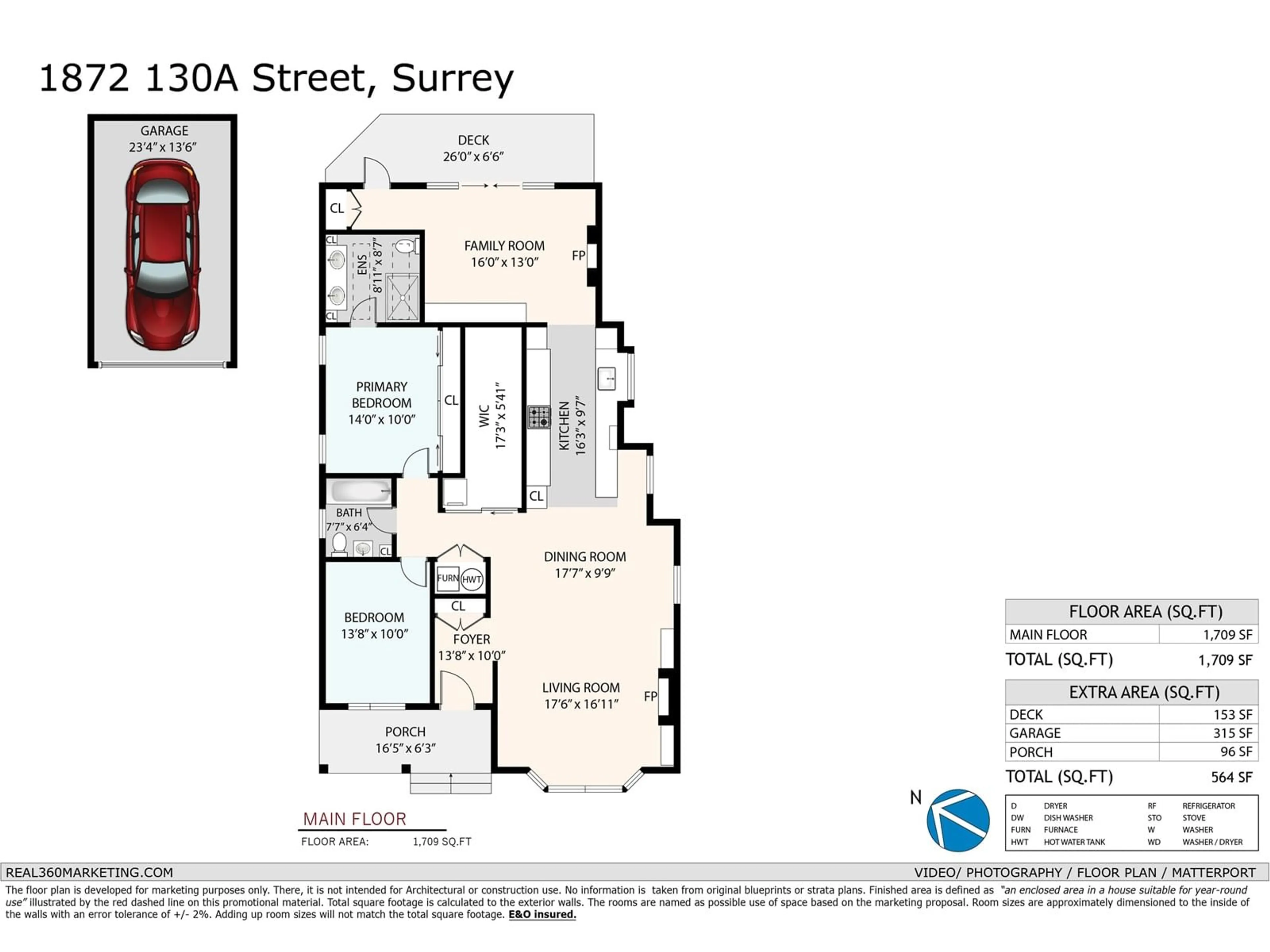 Floor plan for 1872 130A, Surrey British Columbia V4A8R6