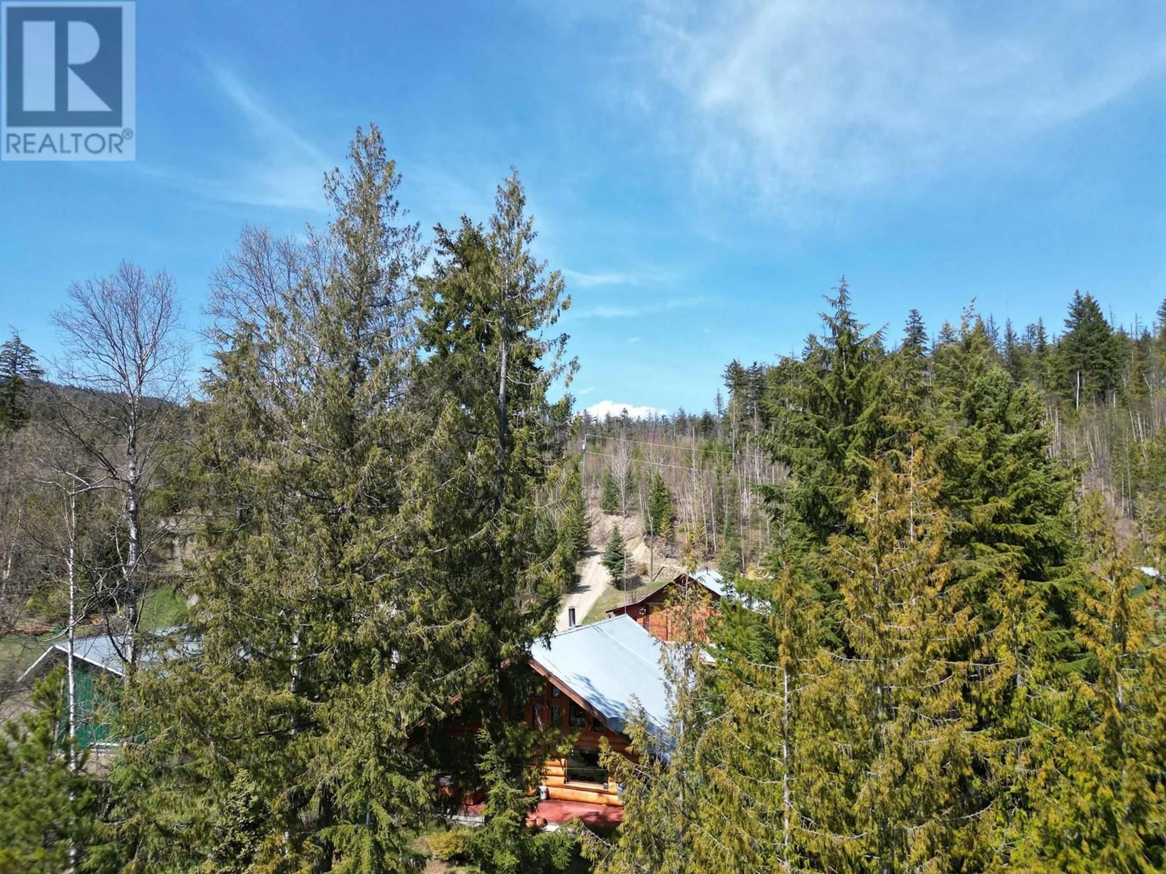 A pic from outside/outdoor area/front of a property/back of a property/a pic from drone, forest/trees view for 5470 WINKLEY CREEK ROAD, Likely British Columbia V0L1L0
