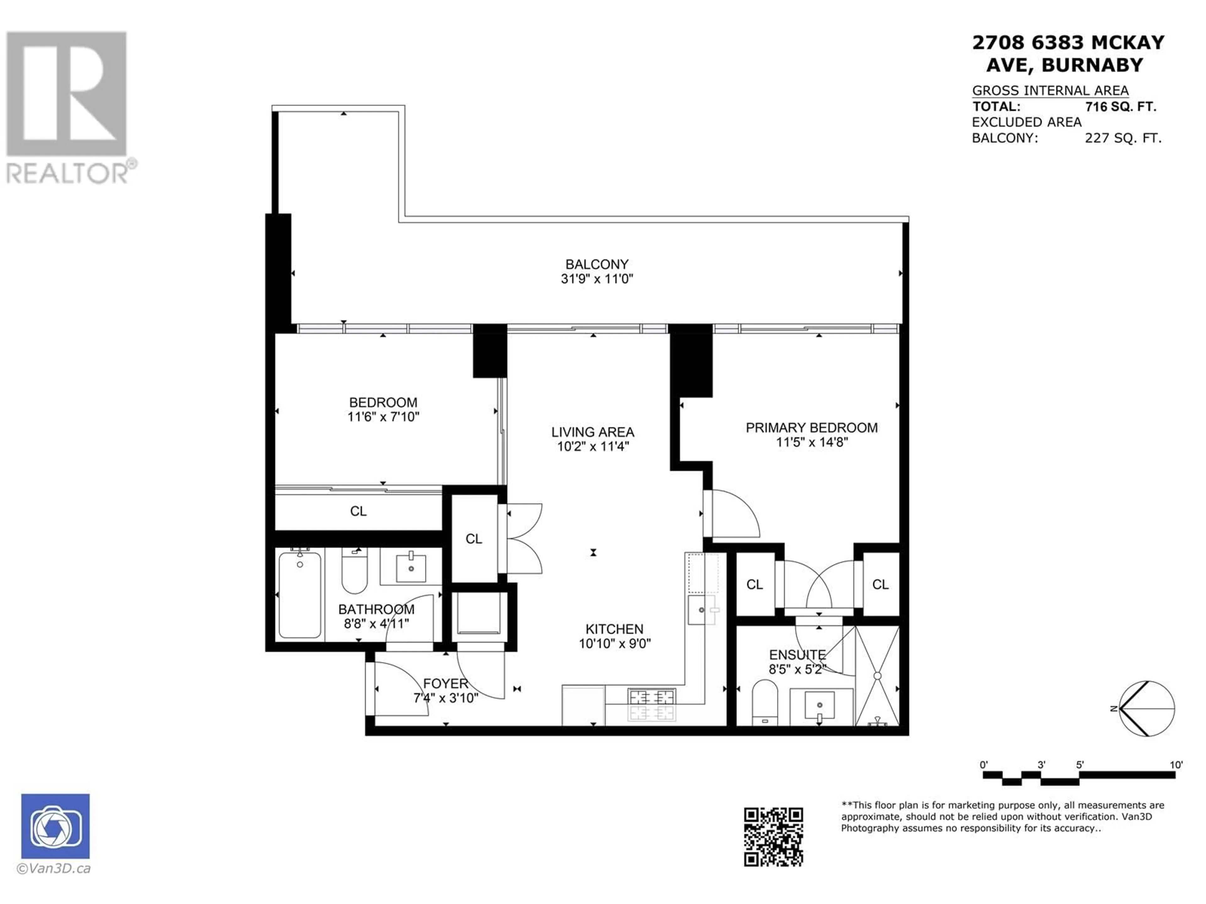 Floor plan for 2708 - 6383 MCKAY AVENUE, Burnaby British Columbia V5H0H8
