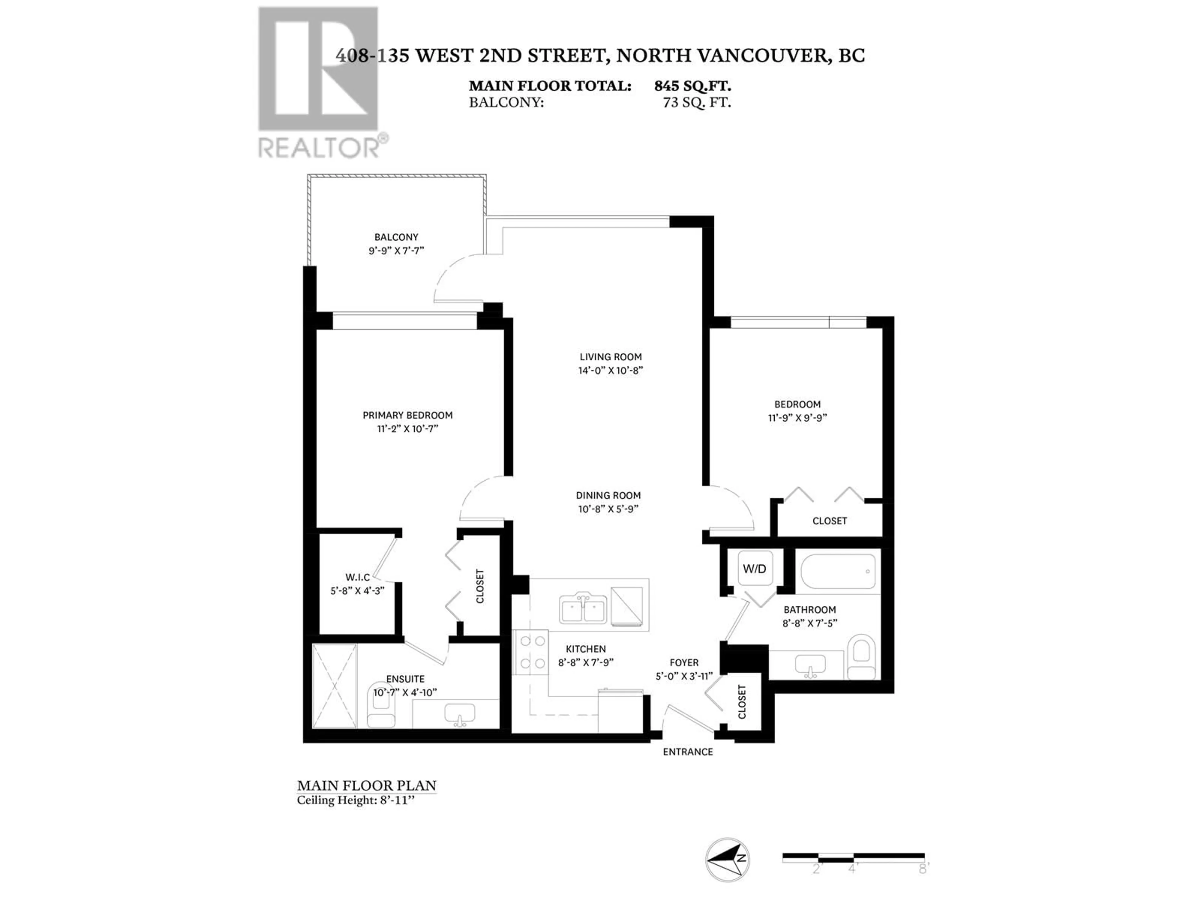 Floor plan for 408 - 135 2ND STREET, North Vancouver British Columbia V7M0C5