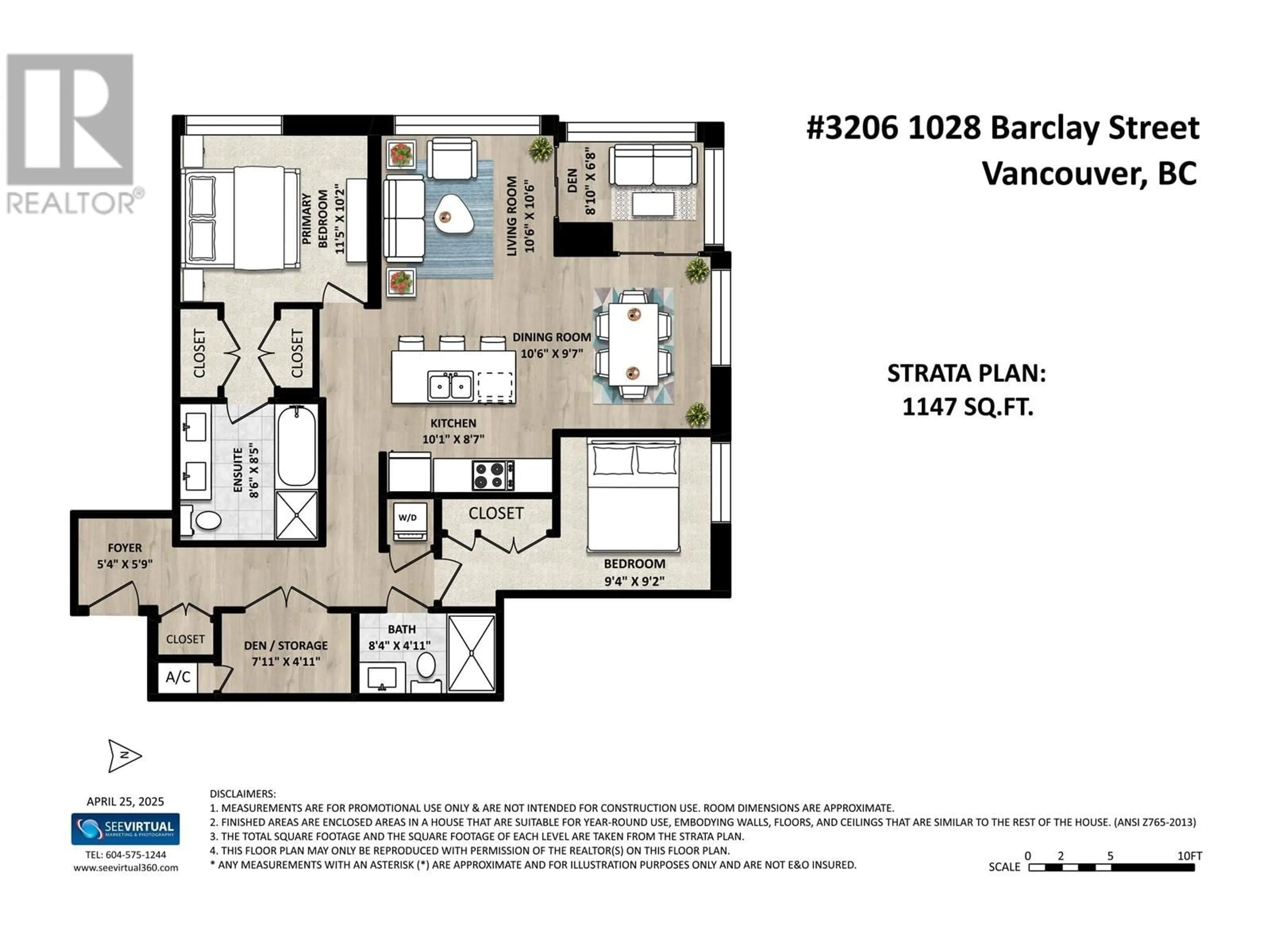 Floor plan for 3206 - 1028 BARCLAY STREET, Vancouver British Columbia V6E0B1