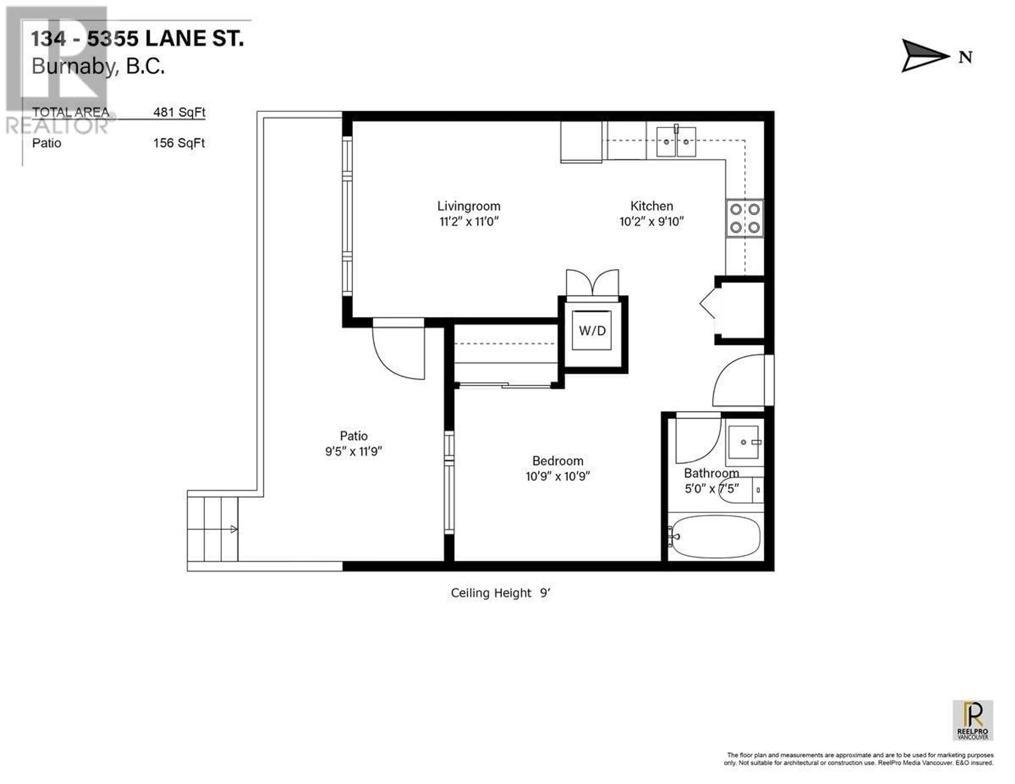 Floor plan for 134 - 5355 LANE STREET, Burnaby British Columbia V5H0H1