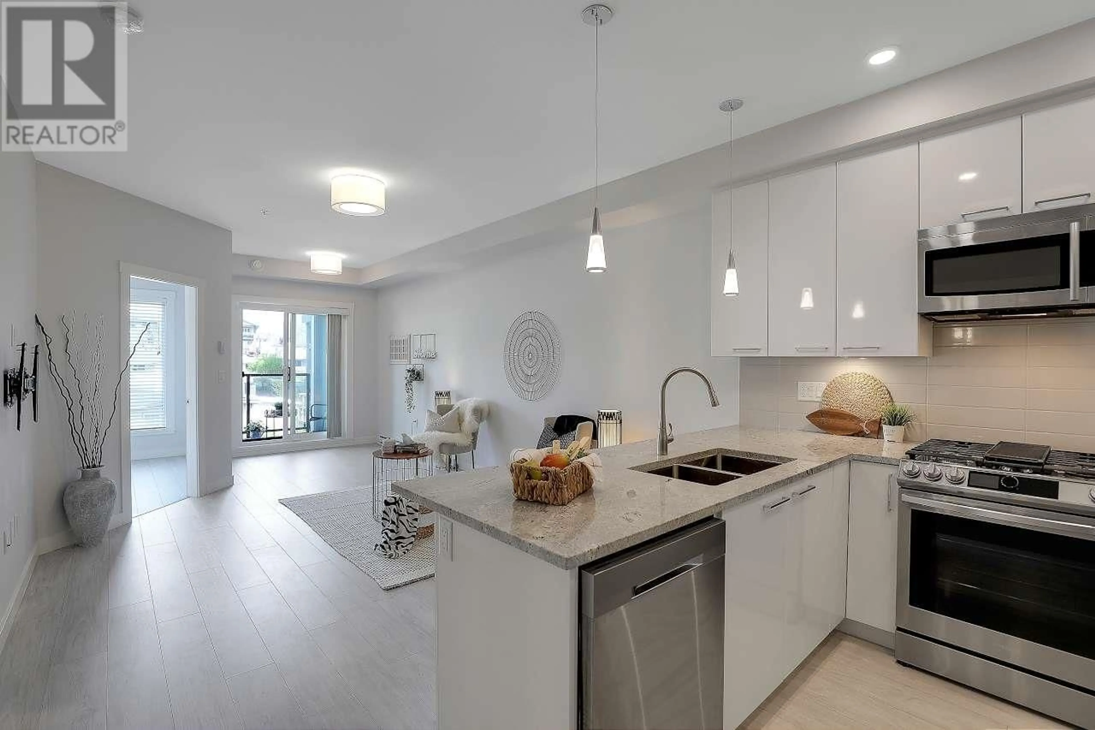 Open concept kitchen, ceramic/tile floor for 202 - 2356 WELCHER AVENUE, Port Coquitlam British Columbia V3C1X6