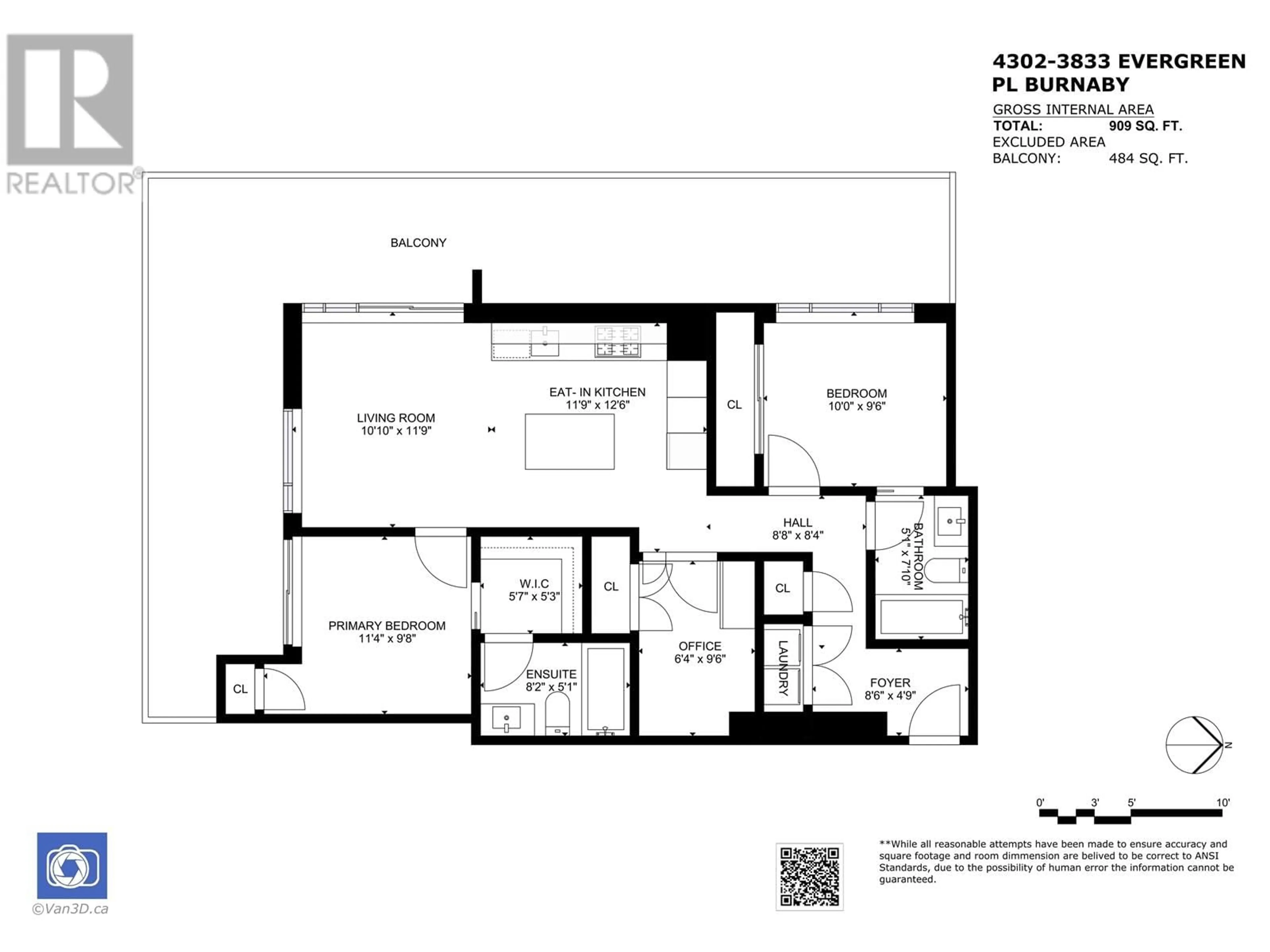 Floor plan for 4302 - 3833 EVERGREEN PLACE, Burnaby British Columbia V3J0M2